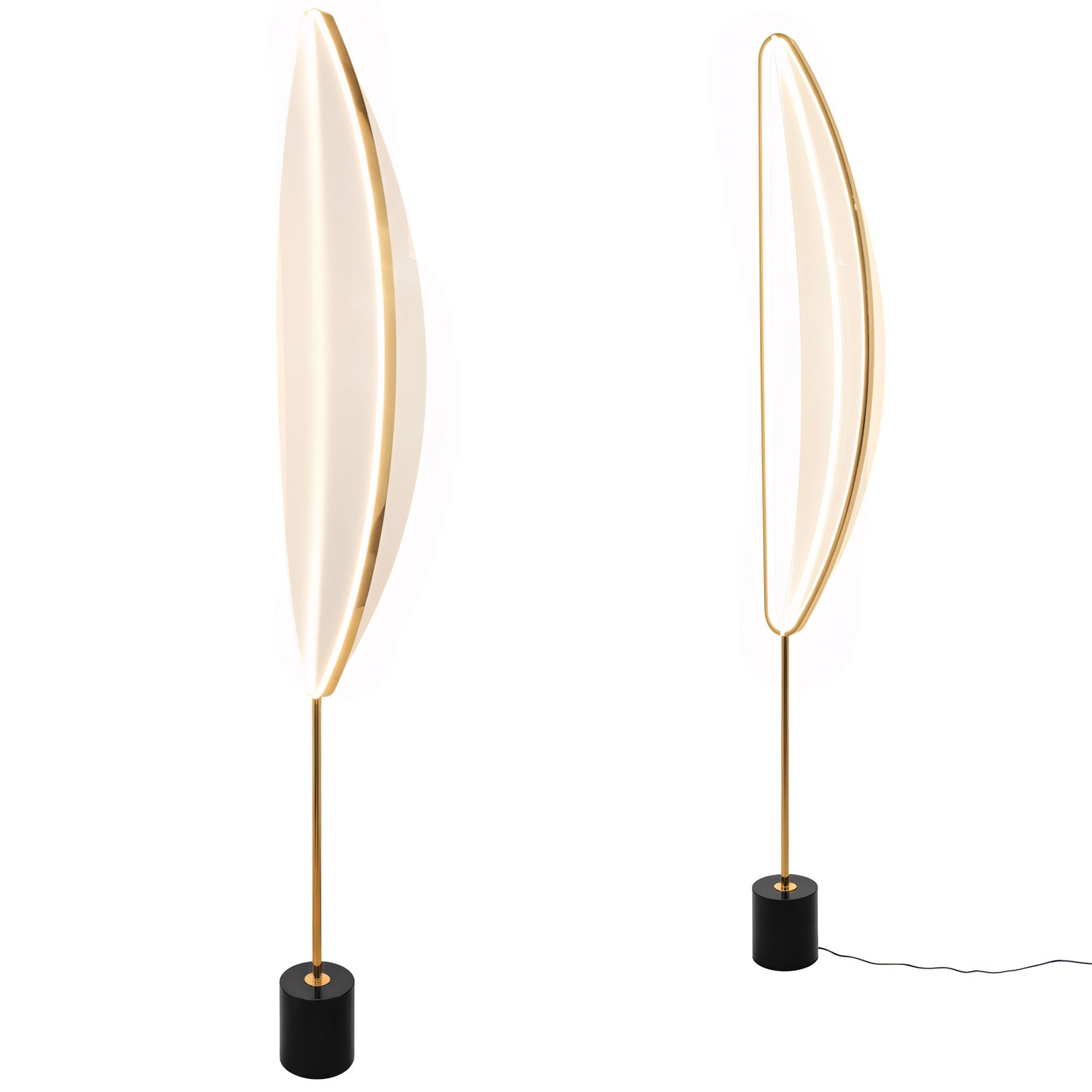 Toolight, LED voľne stojaca lampa 159cm, 42W, 4000K, 3000lm, G126-F, čierna-zlatá, OSW-02618
