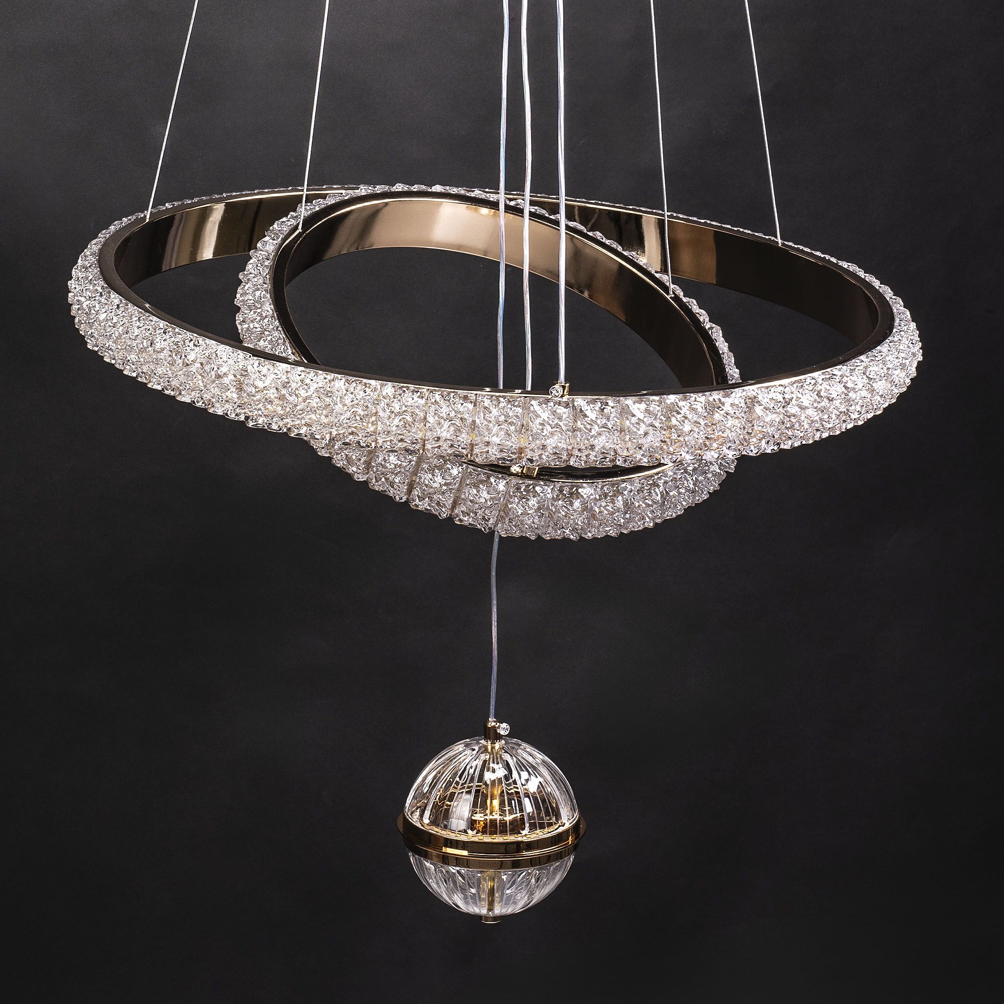Toolight, stropné svietidlo 50cm, 160W, 4000K, 5000lm, G143-CP, zlatá, OSW-02613