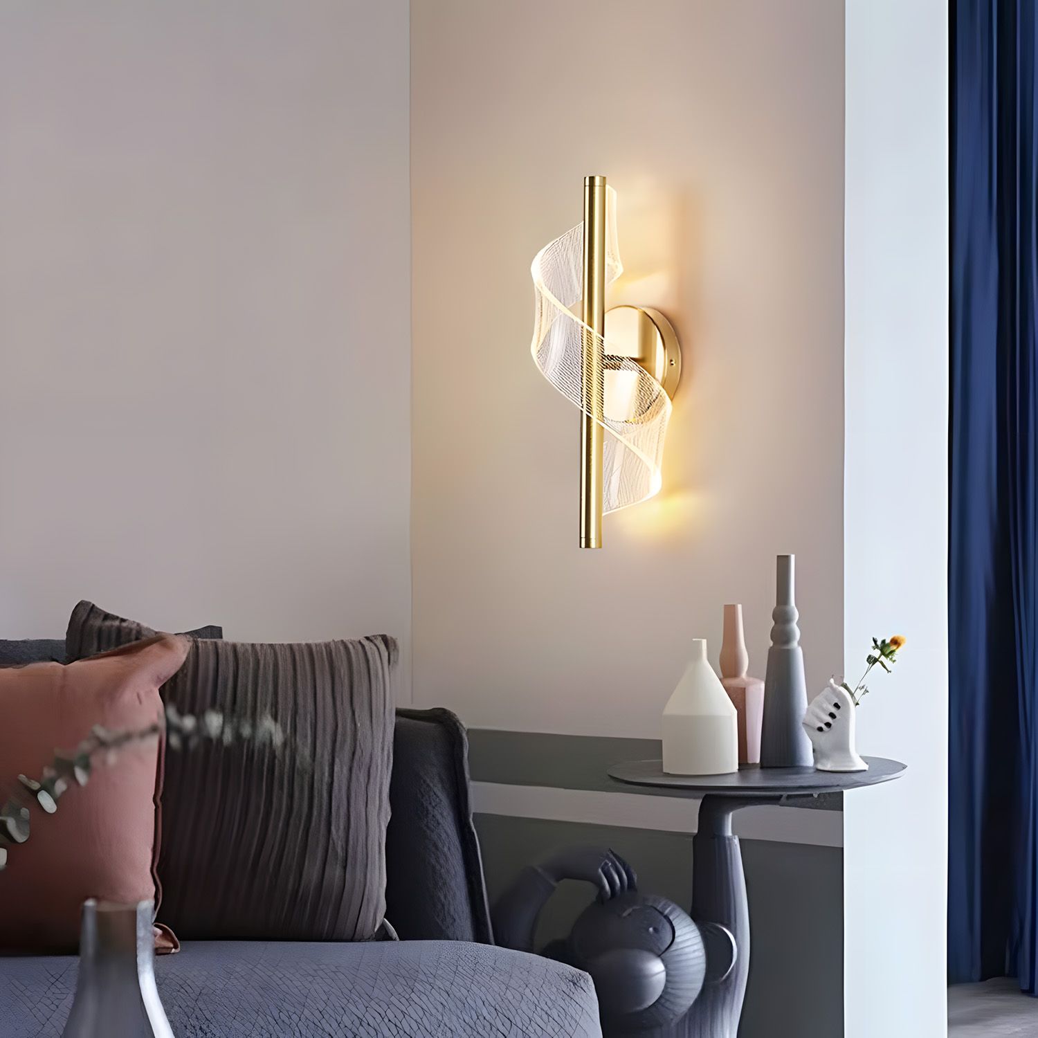 Toolight, LED nástenné svietidlo 5W, 500lm, G032-W, zlatá, OSW-09700