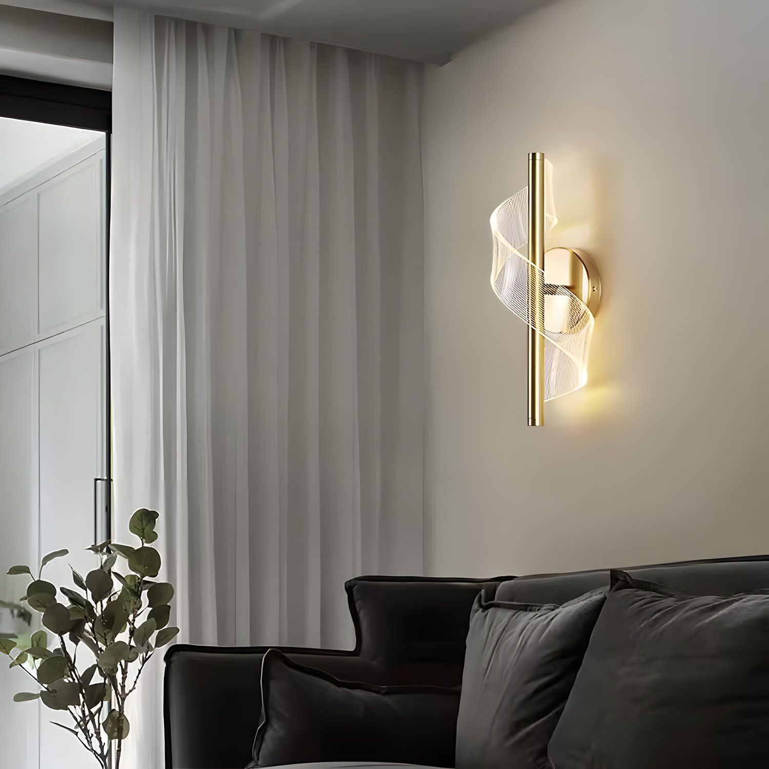 Toolight, LED nástenné svietidlo 5W, 500lm, G032-W, zlatá, OSW-09700