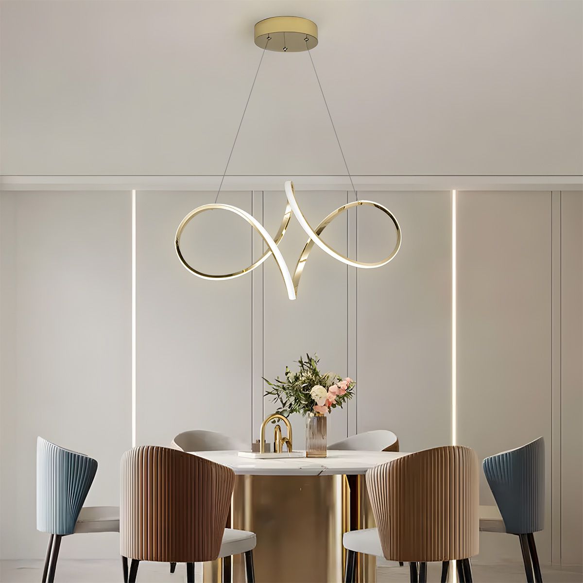 Toolight, LED závesné svietidlo, 50W, 4000K, 4000lm, G081-1CP, zlatá, OSW-09740