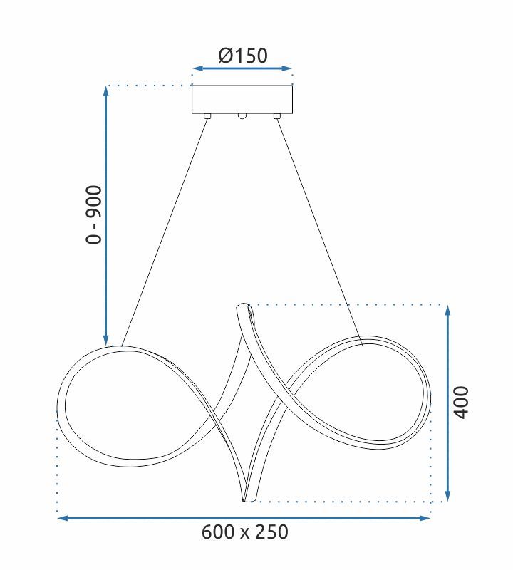 Toolight, LED závesné svietidlo, 50W, 4000K, 4000lm, G081-1CP, zlatá, OSW-09740