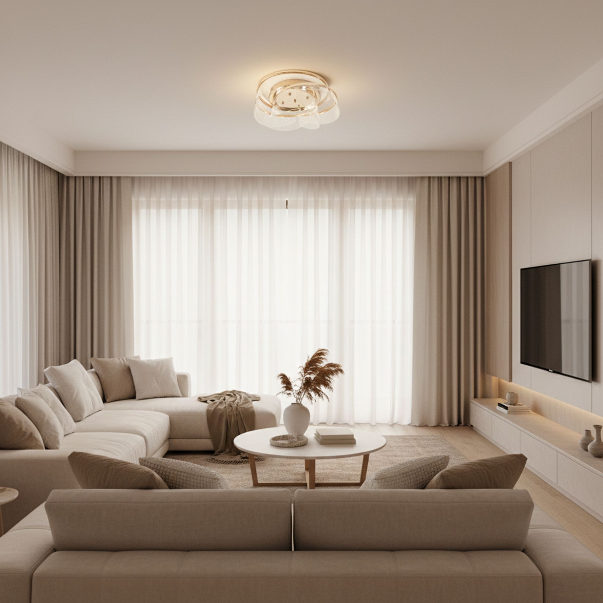 Toolight, LED stropné svietidlo 57W, 4000lm, 4000K, G139-C, zlatá, OSW-02623