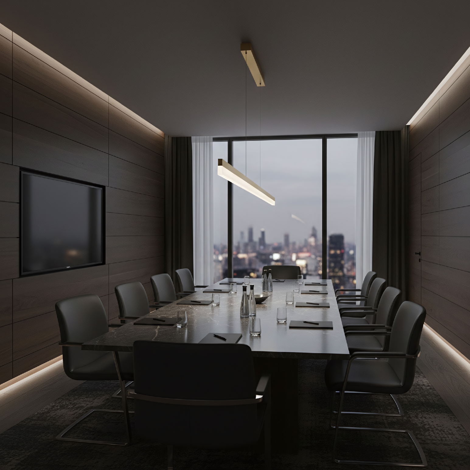 Toolight, LED stropné svietidlo 200cm, 48W, 4000K, APP1697-CP, zlatá matná, OSW-07893
