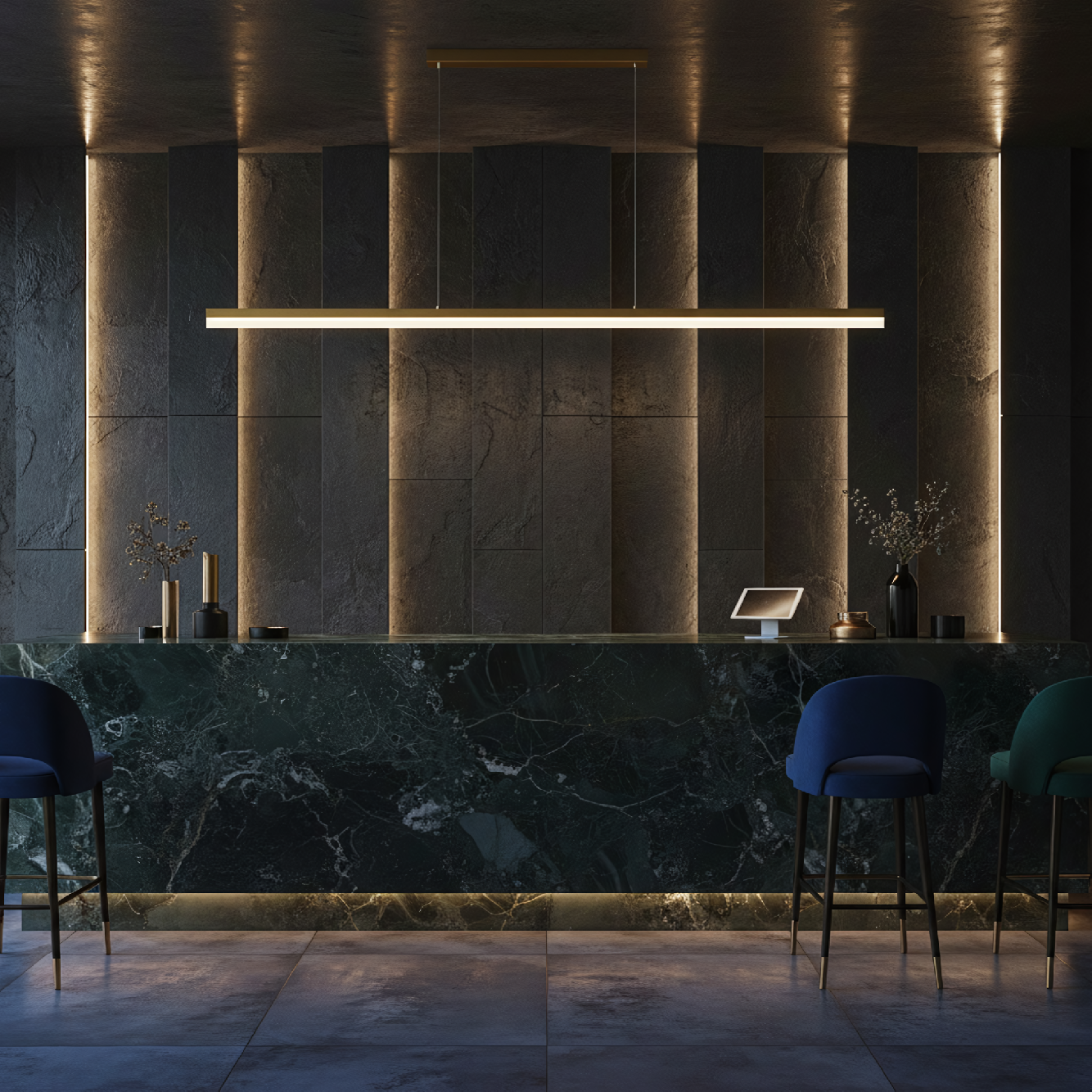 Toolight, LED stropné svietidlo 200cm, 48W, 4000K, APP1697-CP, zlatá matná, OSW-07893
