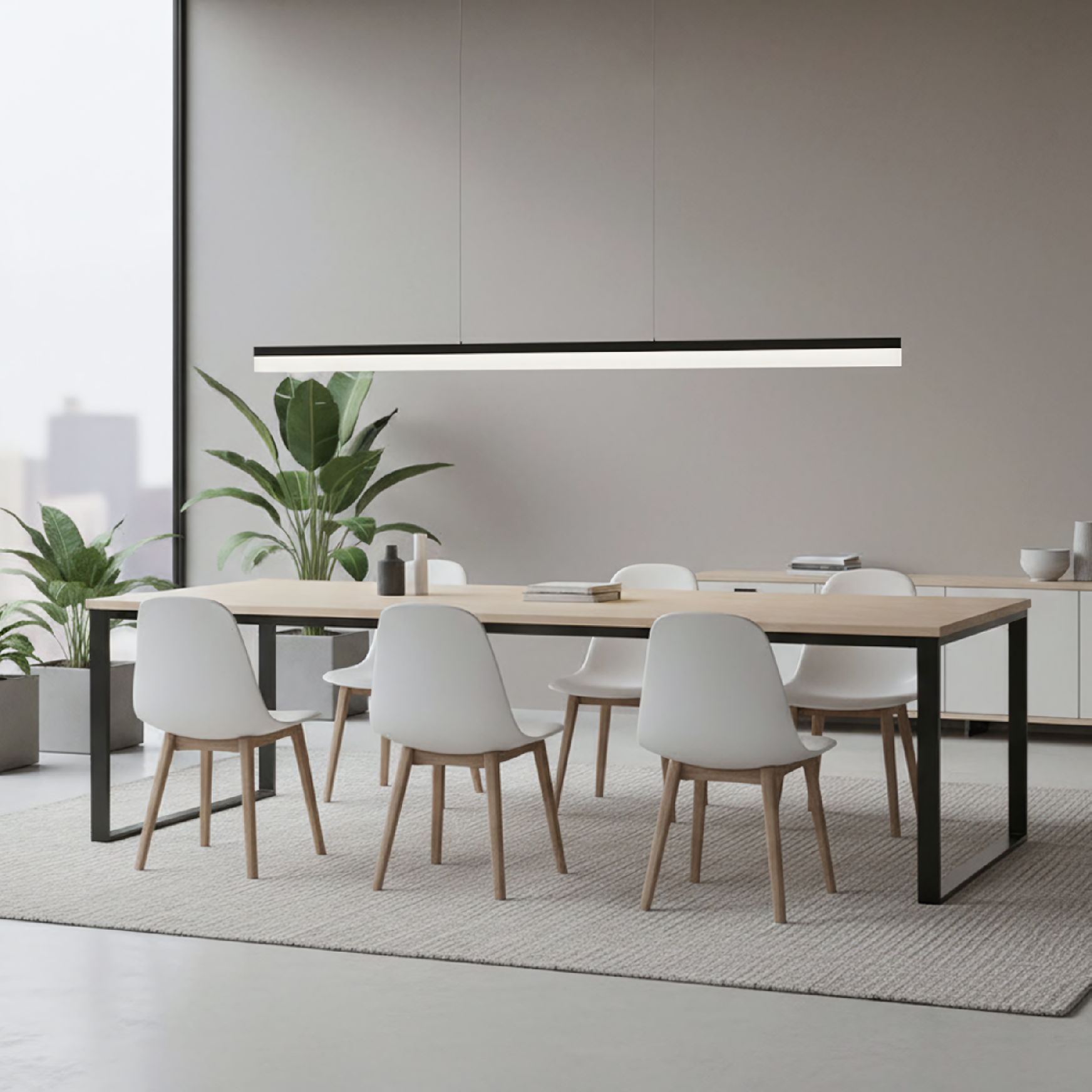 Toolight, LED stropné svietidlo 200cm, 48W, 4000K, APP1695-CP, čierna, OSW-07892