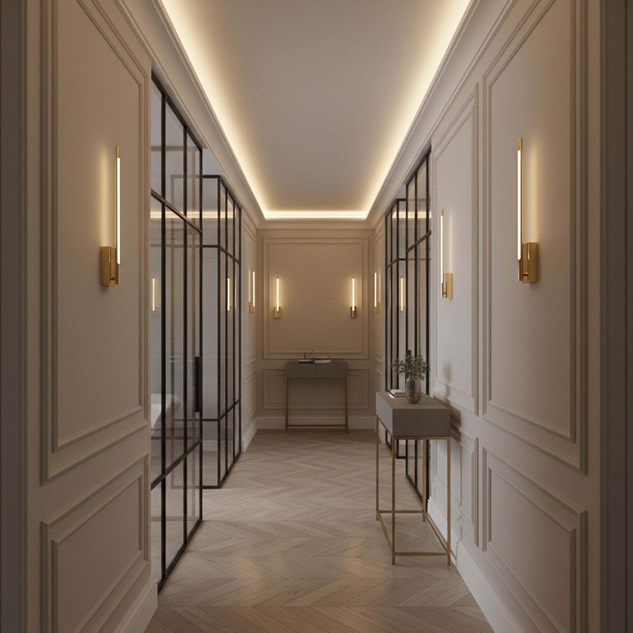 Toolight, LED nástenné svietidlo 4W, 4000K, 500lm, APP1799-W, zlatá lesklá, OSW-08981