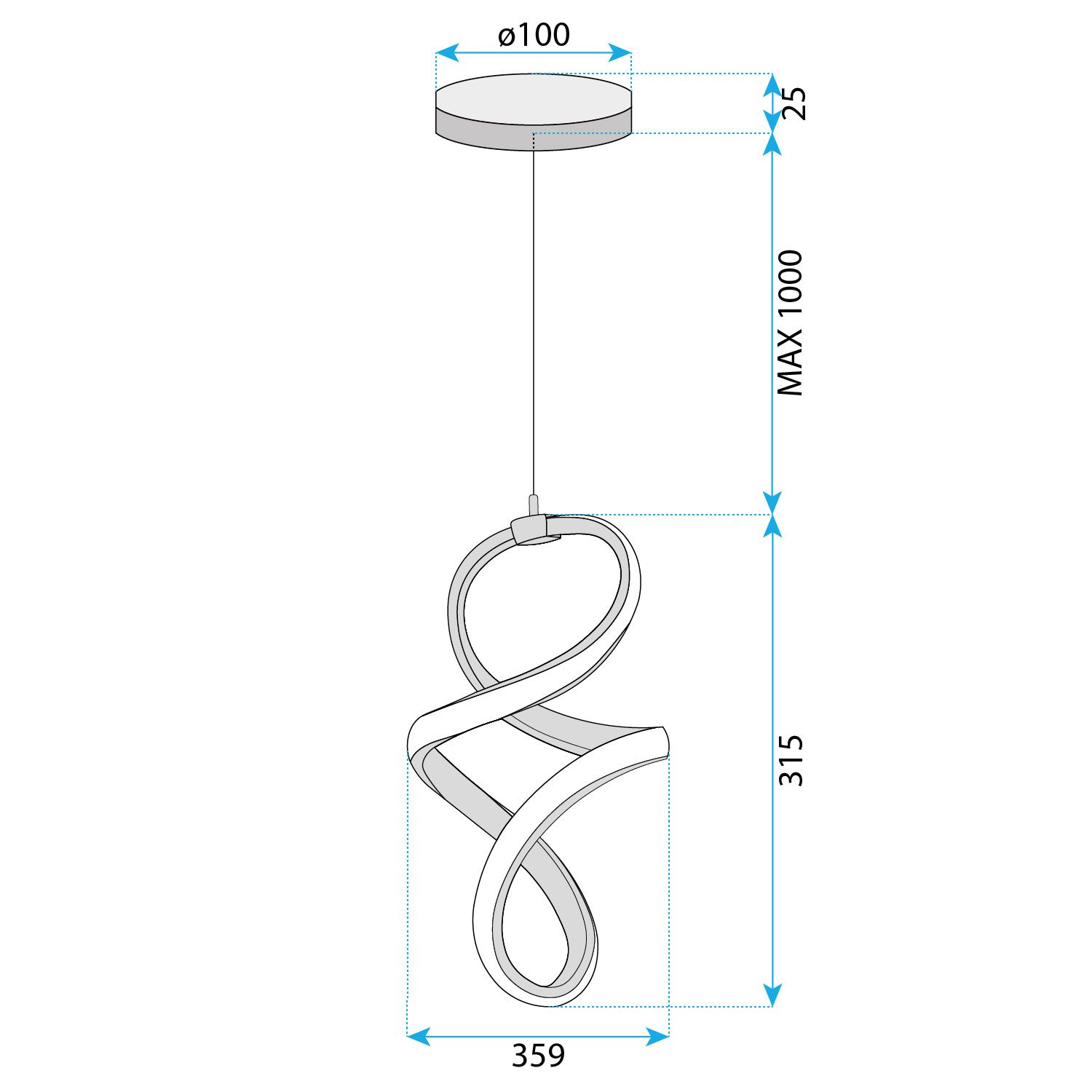 Toolight, LED závesné svietidlo 24W, 4000K, 4500lm, G074-1CP, zlatá, OSW-08662