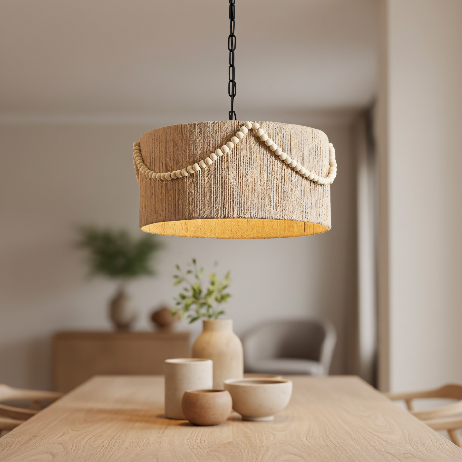 Toolight, stropné svietidlo 40cm, 1xE27, APP1741-1CP, prírodná hnedá, OSW-05123