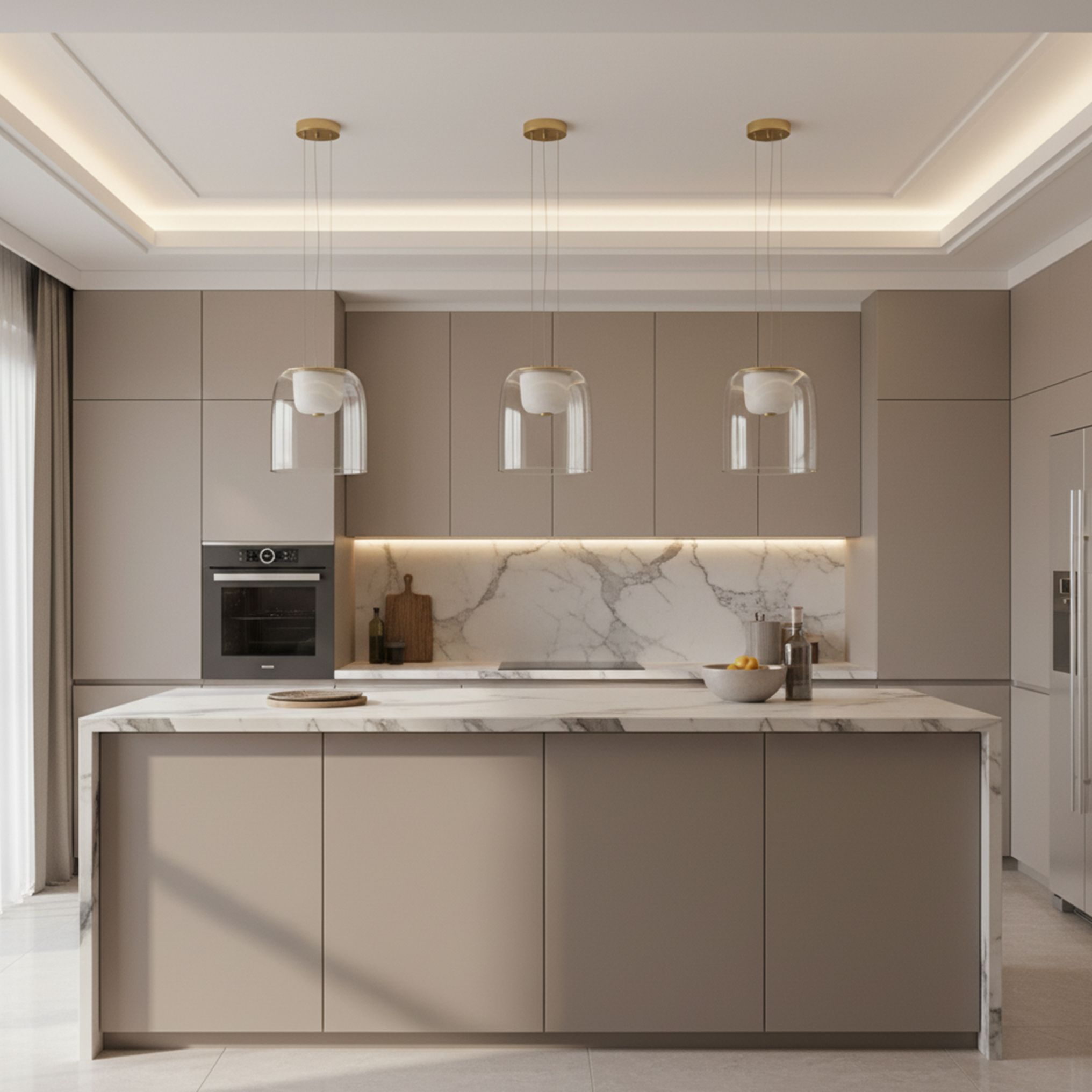 Toolight, LED závesné svietidlo 7W, 4000K, 1000lm, APP1689-1PC A, zlatá, OSW-04378