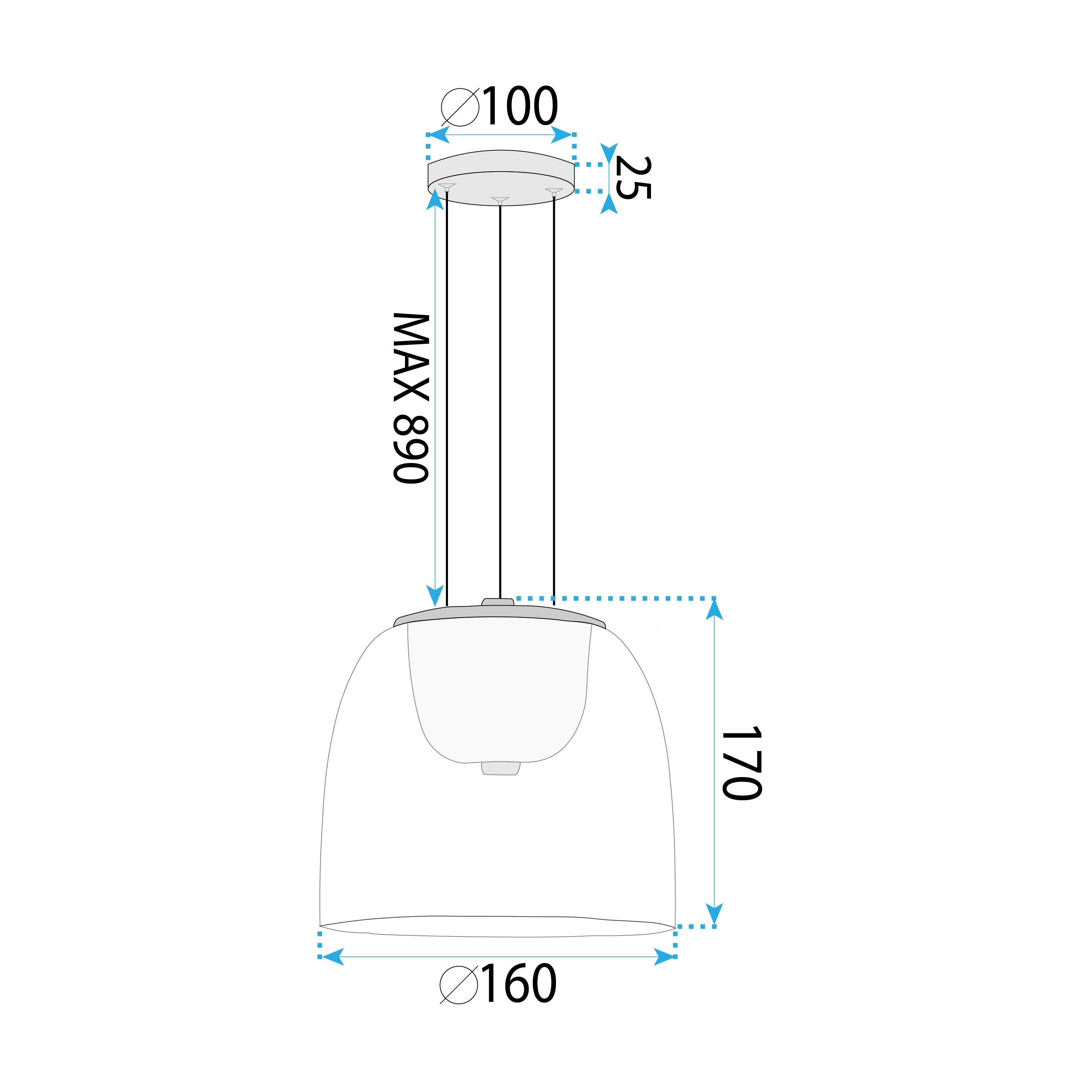 Toolight, LED závesné svietidlo 7W, 4000K, 1000lm, APP1689-1PC A, zlatá, OSW-04378