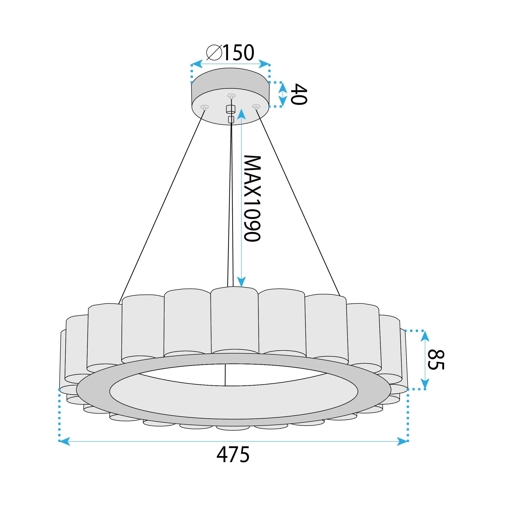 Toolight, LED stropné svietidlo 50cm, 27W, diaľkové ovládanie, APP1801-CP, zlatá matná-imitácia kameňa, OSW-05979