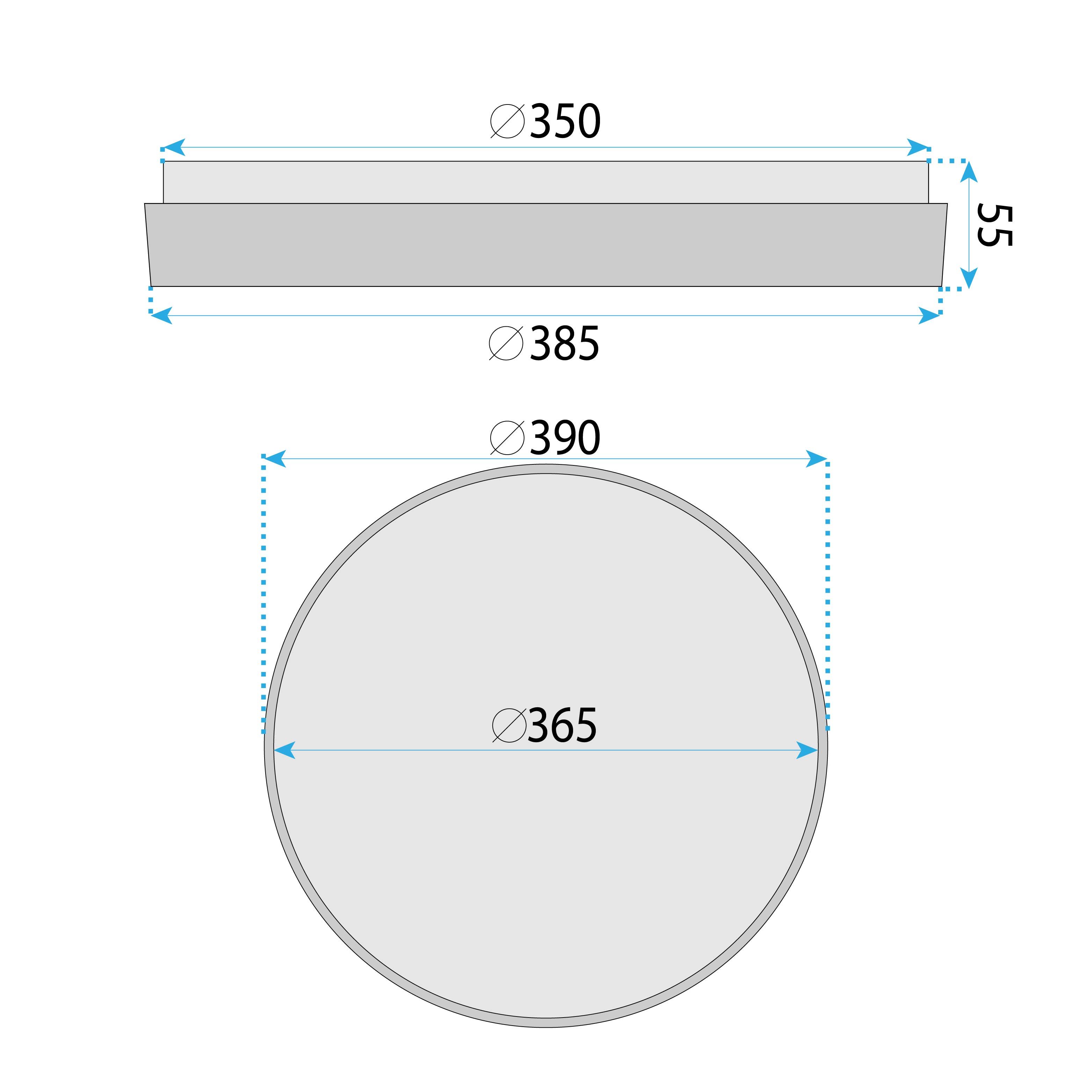 Toolight, LED stropné svietidlo 40cm, 24W, 4000lm, G116-C, prírodná hnedá-biela, OSW-06382