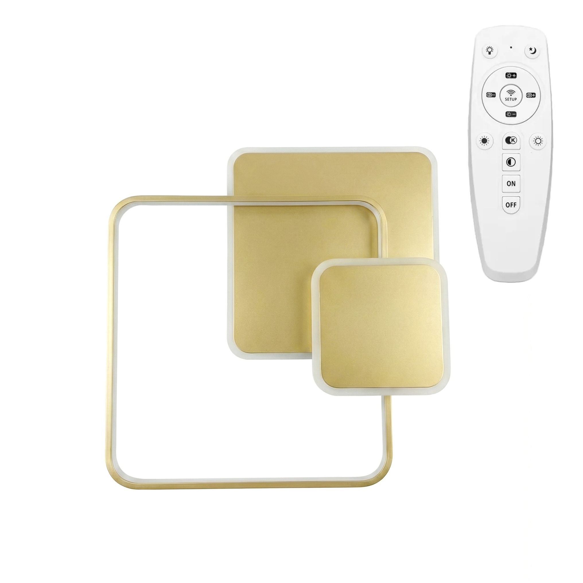Toolight, LED stropné svietidlo + diaľkové ovládanie, APP1713-C, zlatá matná, OSW-04042