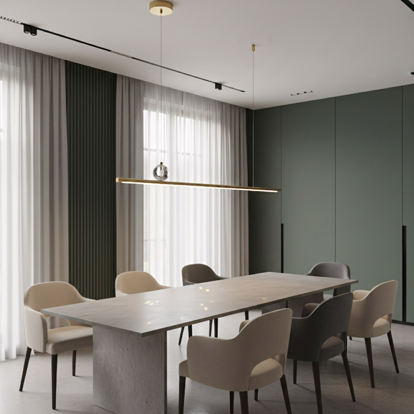Toolight, LED stropné svietidlo 90cm, APP1778-CP, zlatá matná, OSW-04056