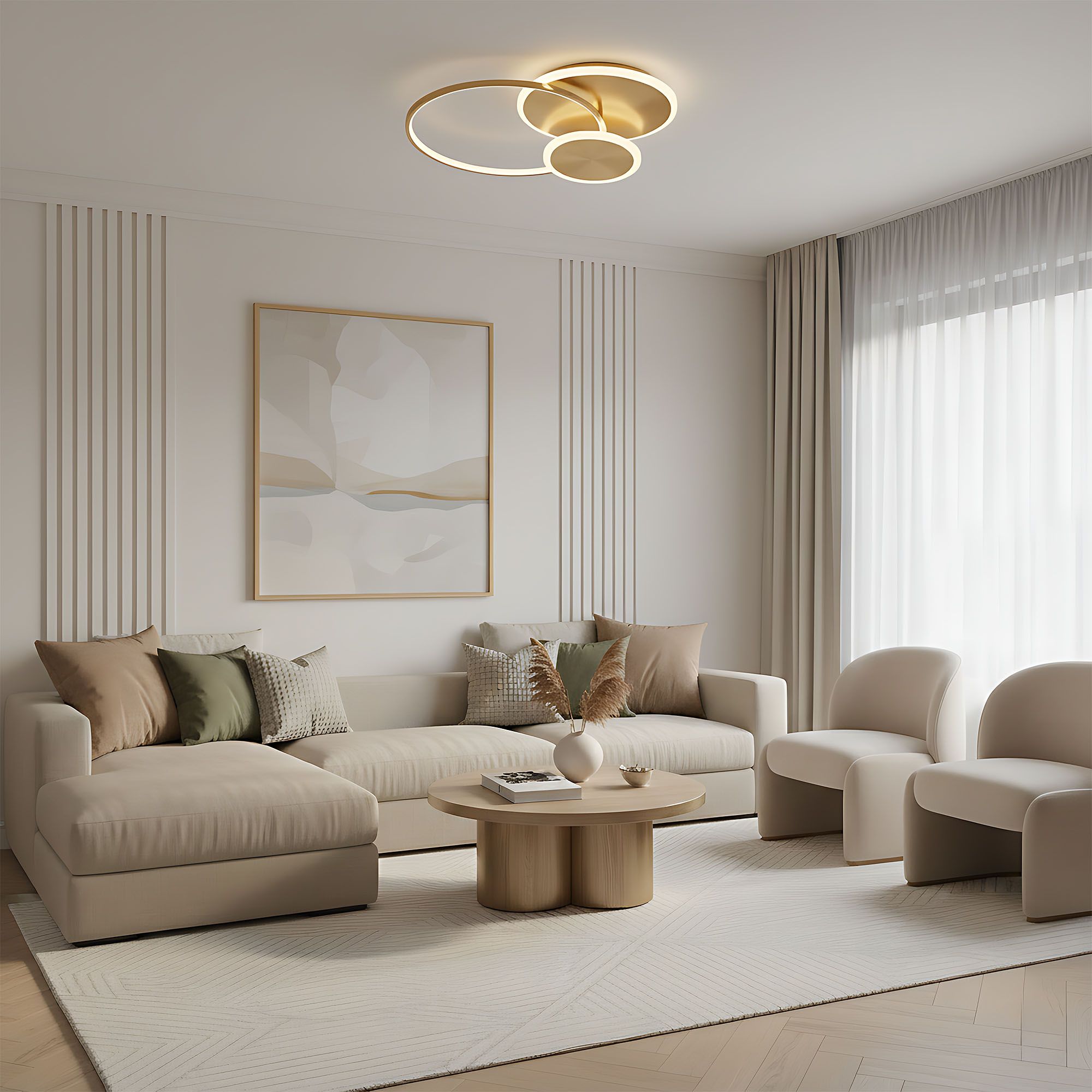 Toolight, LED stropné svietidlo + diaľkové ovládanie, APP1711-C, zlatá matná, OSW-04040
