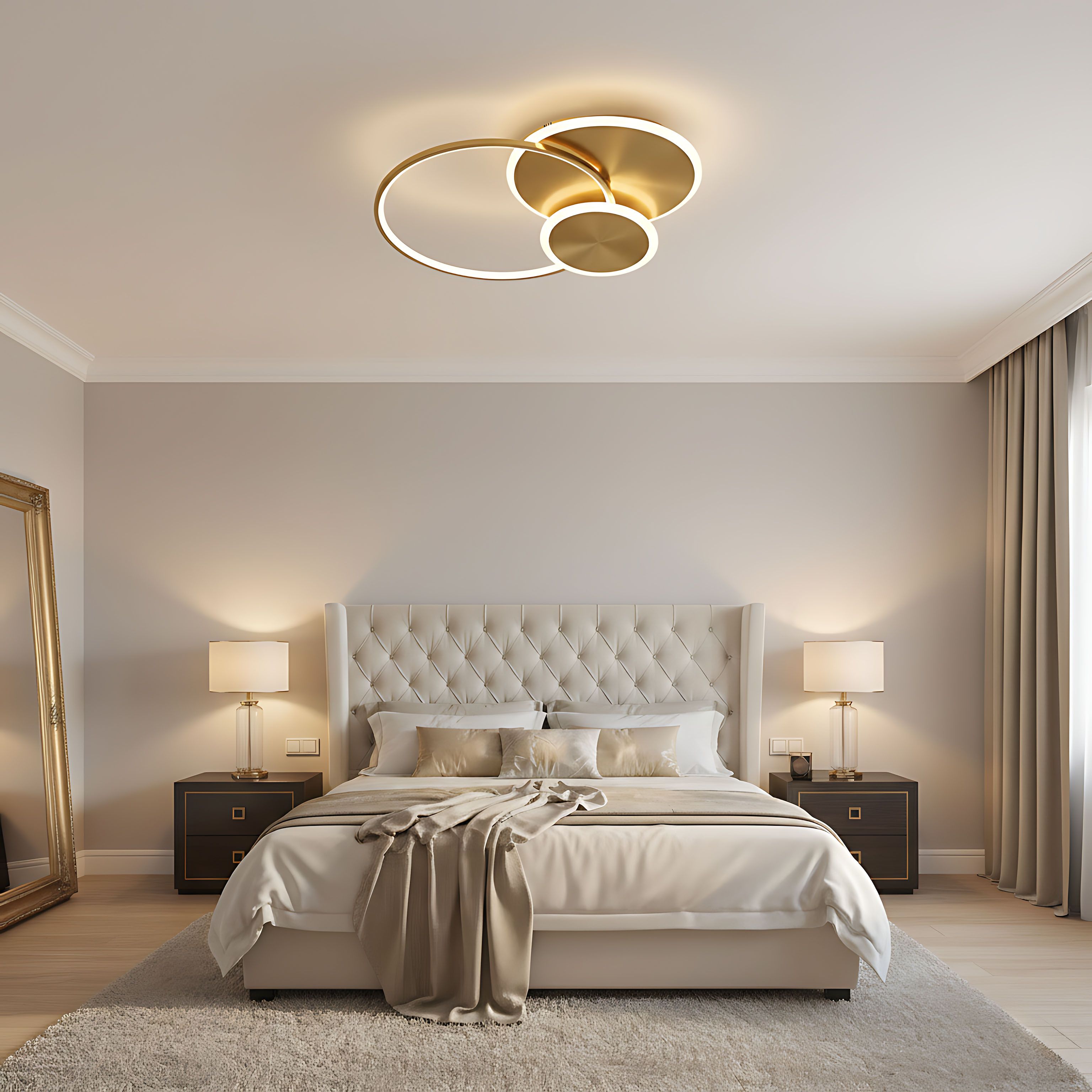 Toolight, LED stropné svietidlo + diaľkové ovládanie, APP1711-C, zlatá matná, OSW-04040