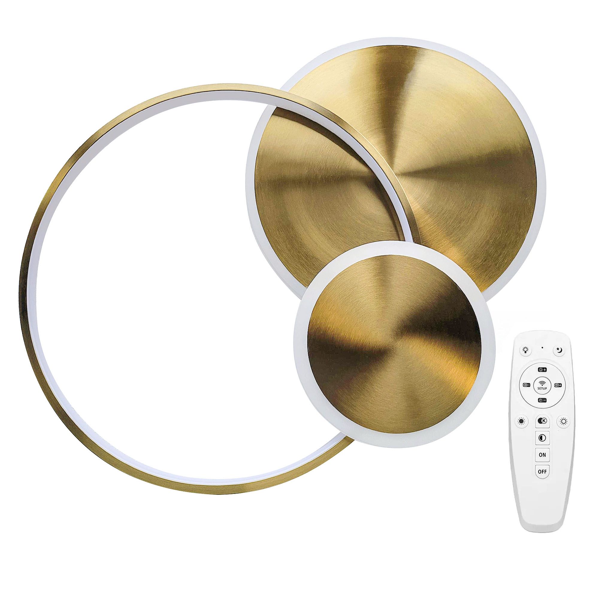 Toolight, LED stropné svietidlo + diaľkové ovládanie, APP1711-C, zlatá matná, OSW-04040