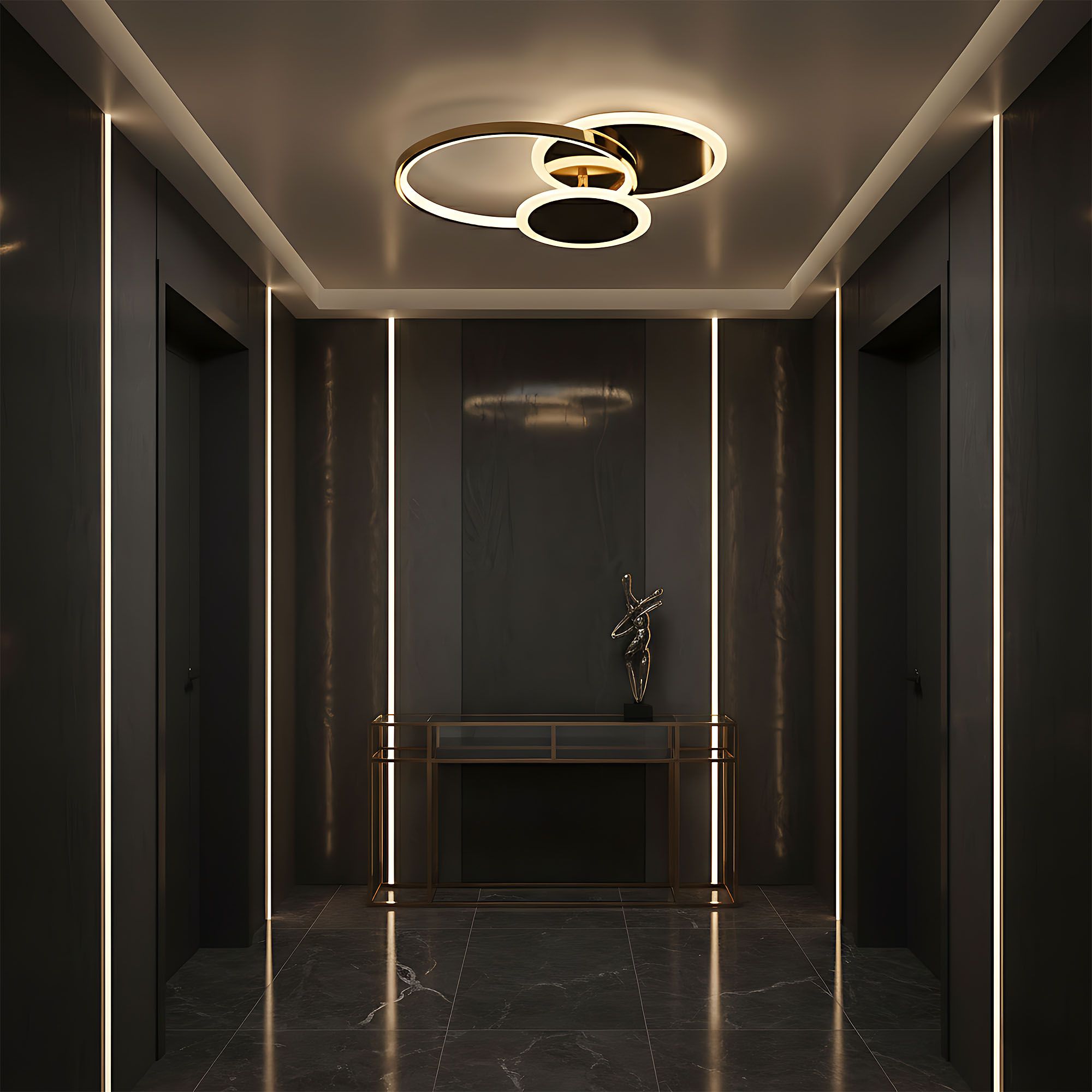 Toolight, LED stropné svietidlo + diaľkové ovládanie, APP1710-C, zlatá lesklá, OSW-04039