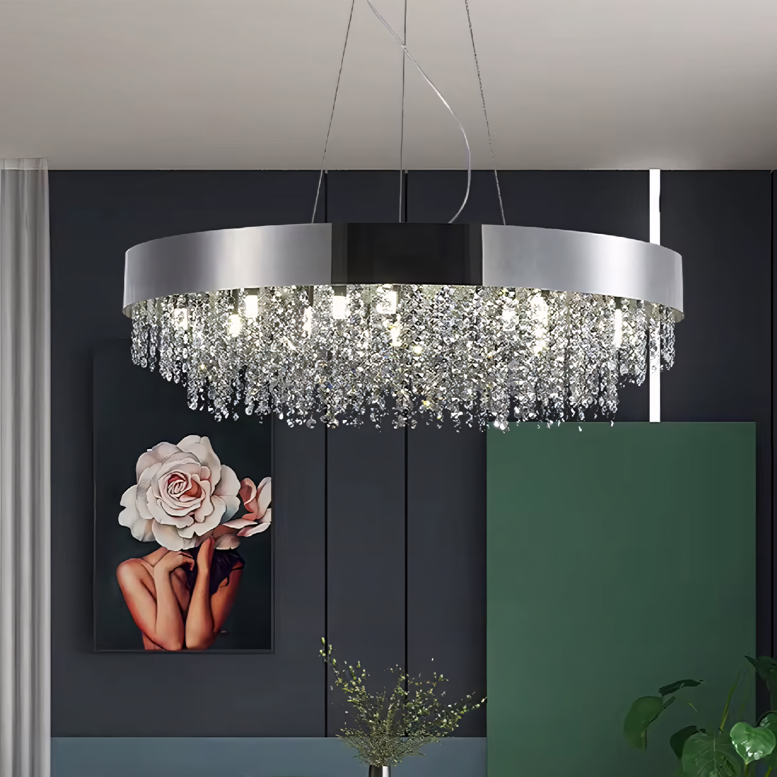 Toolight, stropné svietidlo 60cm, 16xG9, APP1786-5CP, chrómová, OSW-04057