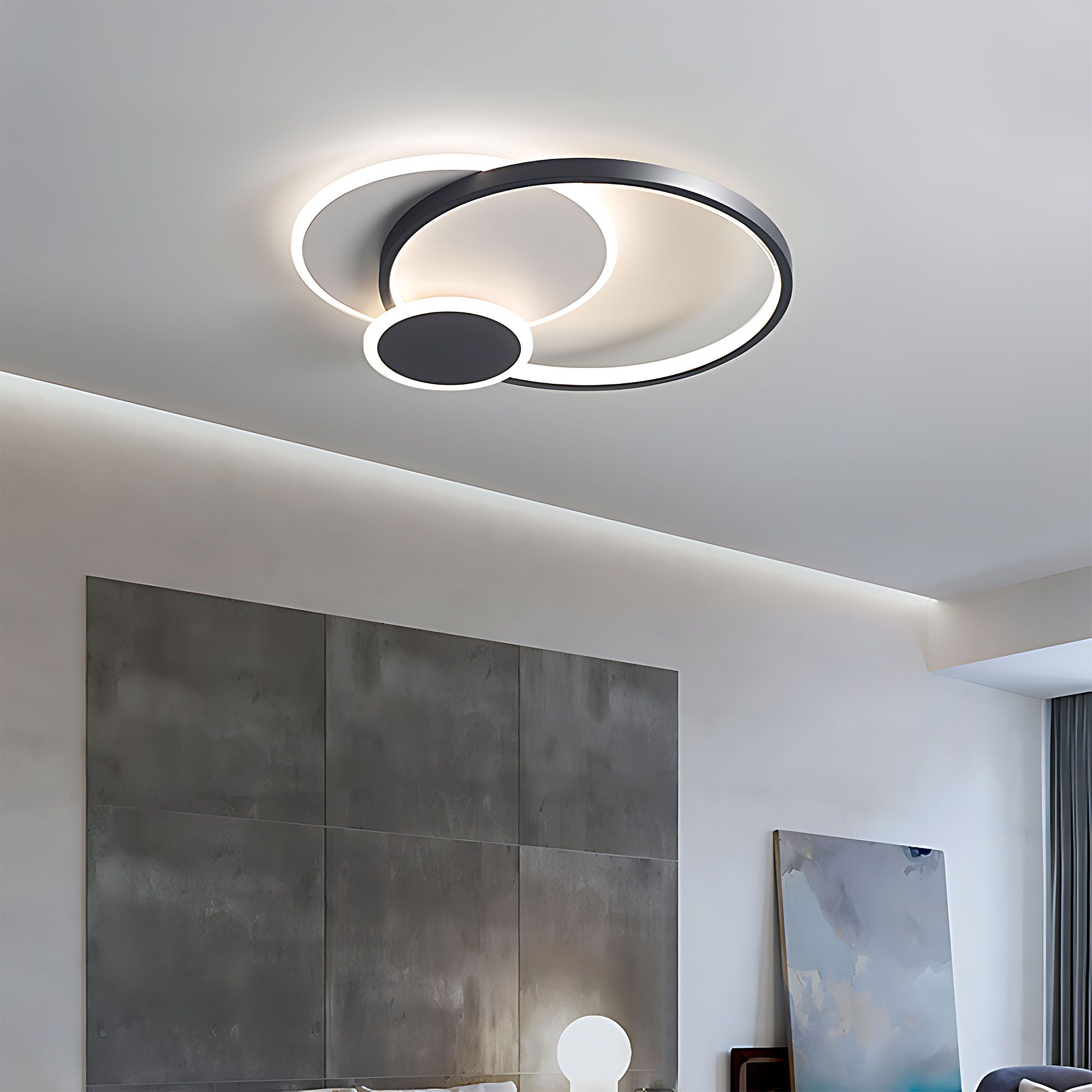 Toolight, LED stropné svietidlo + diaľkové ovládanie, APP1709-C, čierna, OSW-04038