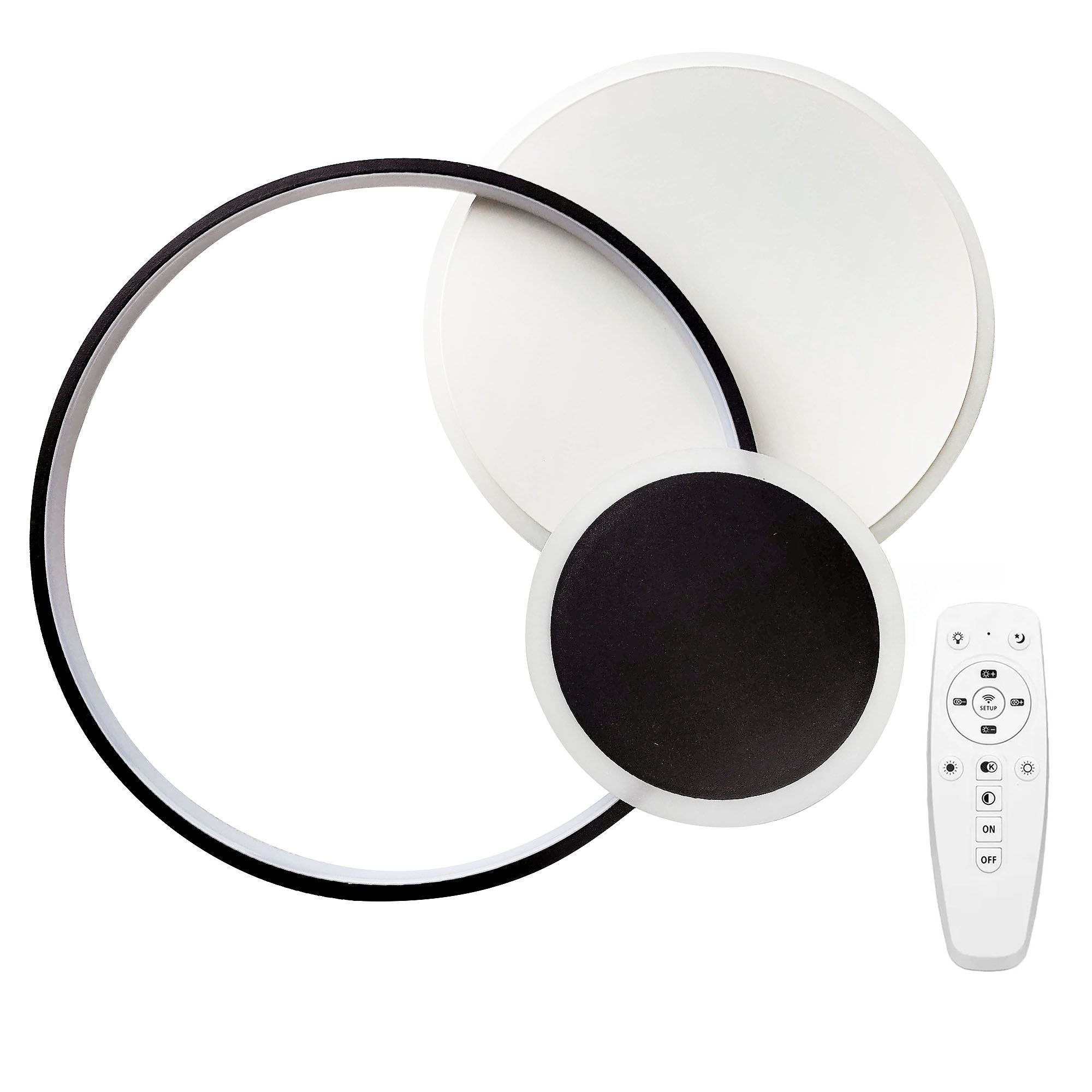 Toolight, LED stropné svietidlo + diaľkové ovládanie, APP1709-C, čierna, OSW-04038