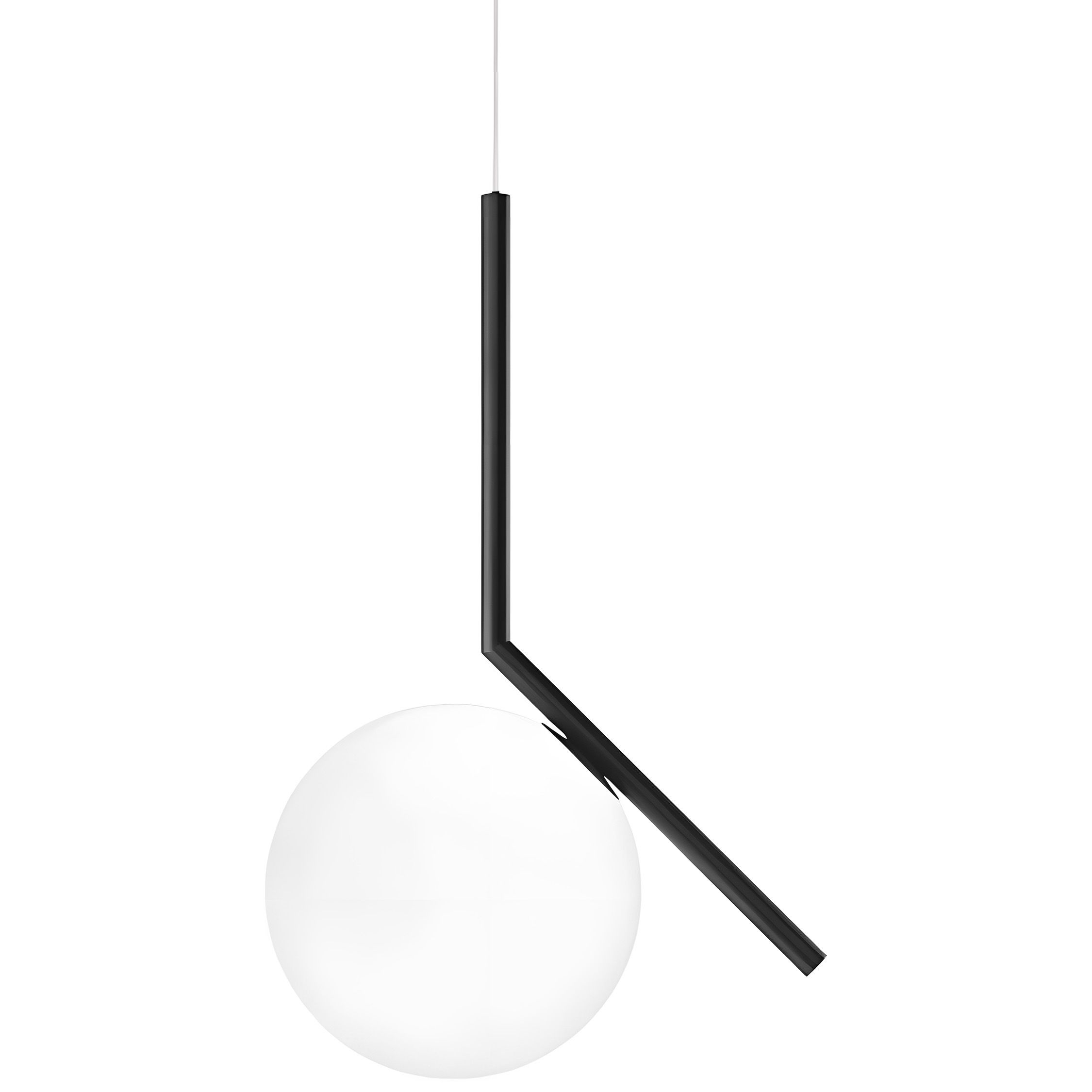 Toolight, stropná lampa sklenená guľa G107-1W, čierna-biela, OSW-09732