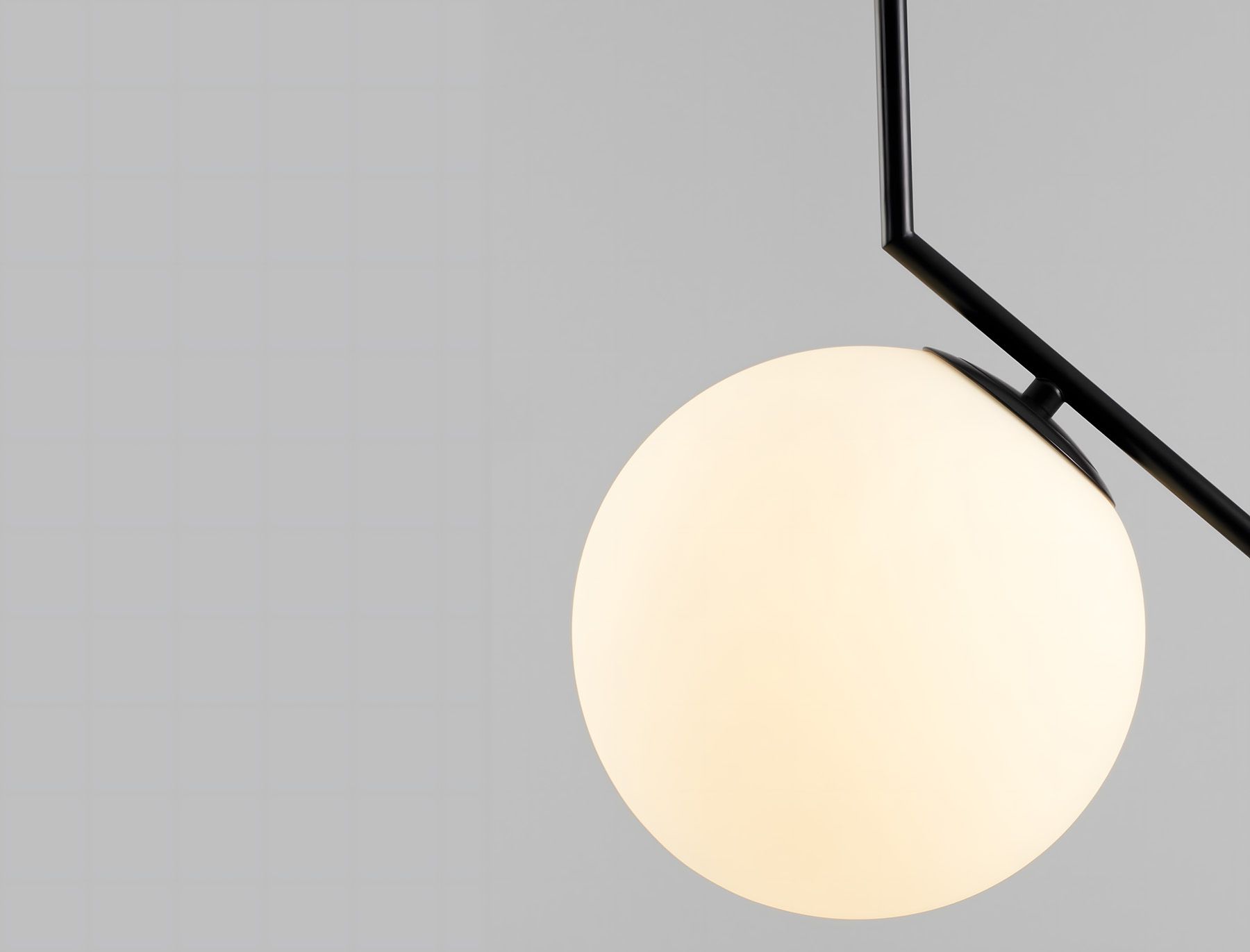 Toolight, stropná lampa sklenená guľa G107-1W, čierna-biela, OSW-09732