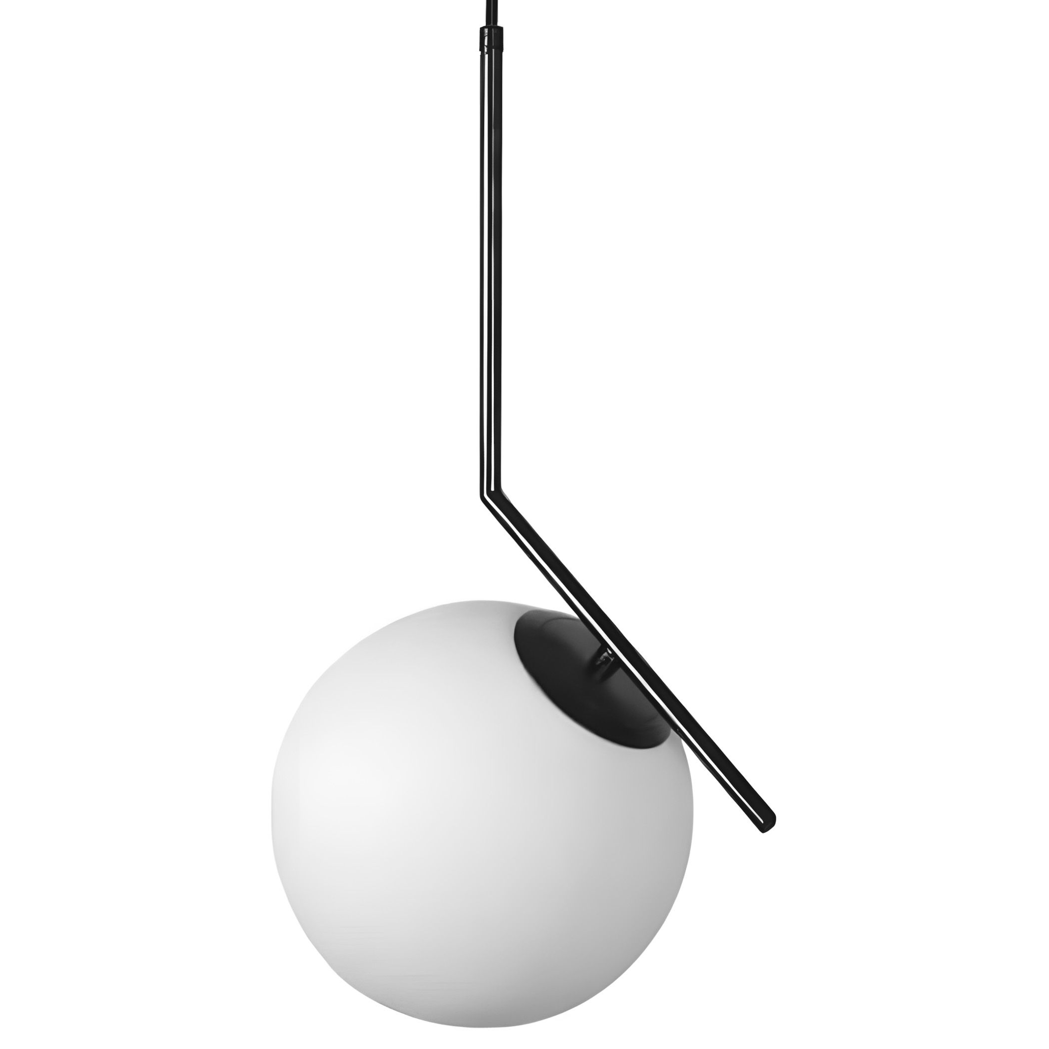 Toolight, stropná lampa sklenená guľa G107-1W, čierna-biela, OSW-09732