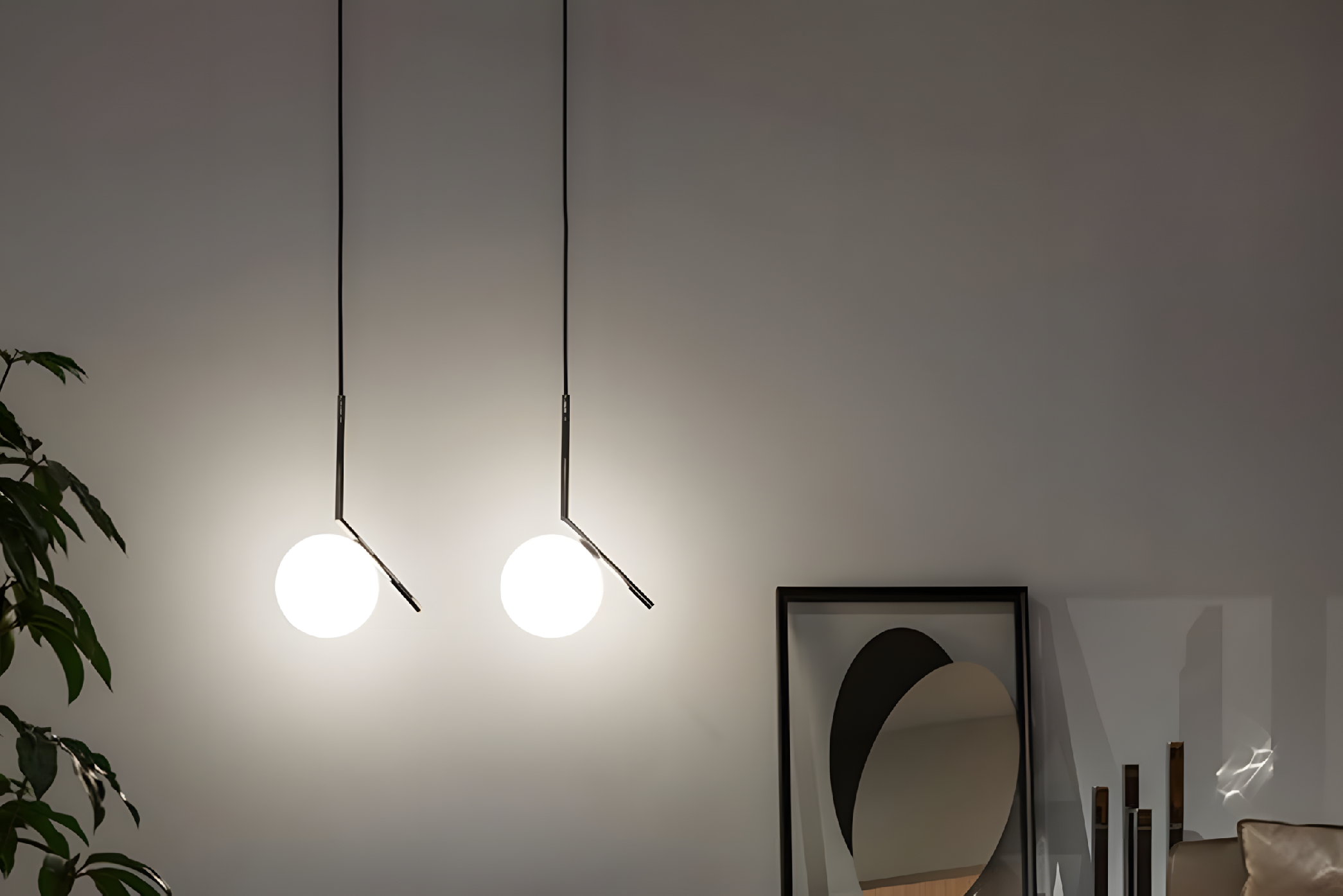 Toolight, stropná lampa sklenená guľa G107-1W, čierna-biela, OSW-09732
