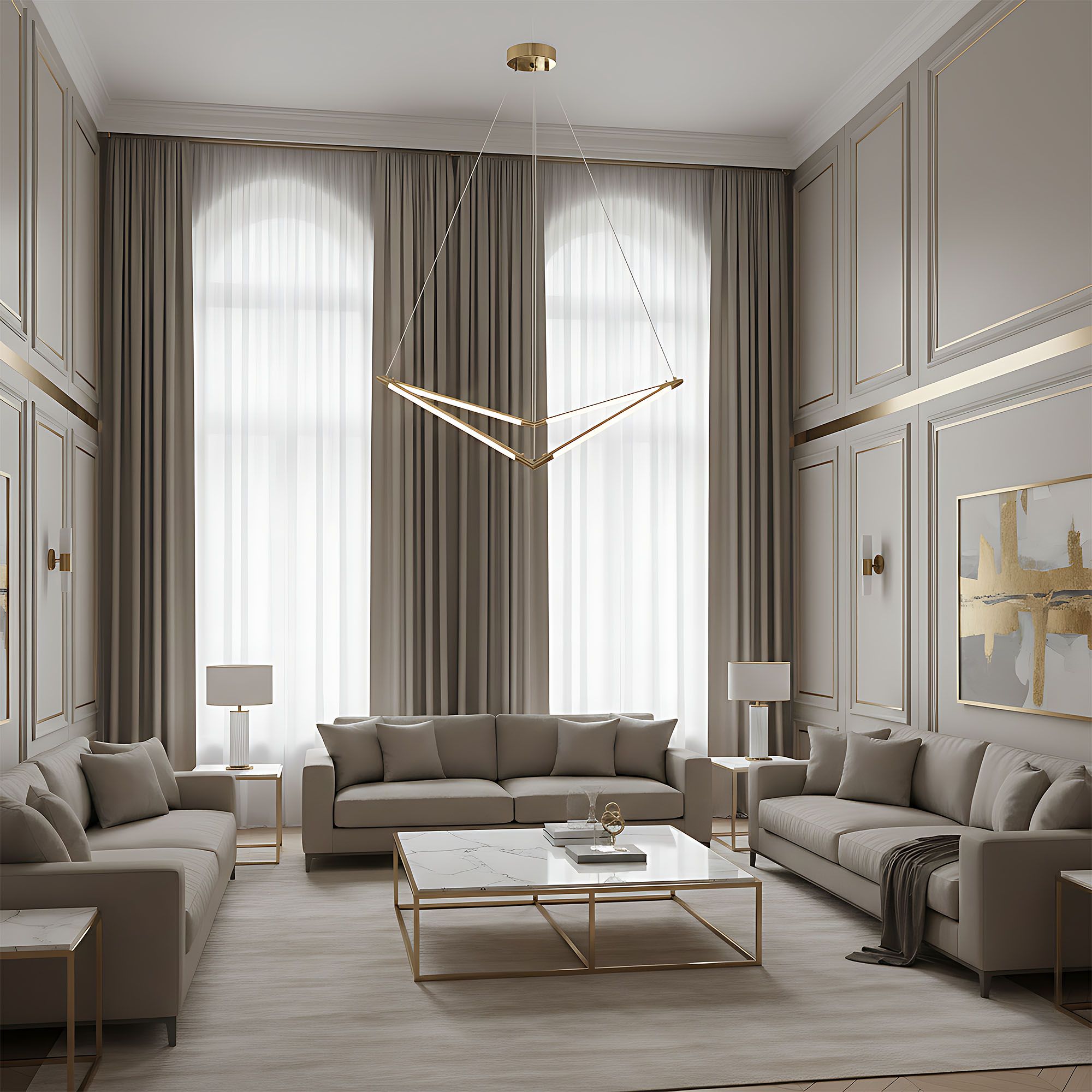 Toolight, LED stropné svietidlo, 4000K, 1500lm, APP1776-CP, zlatá matná, OSW-04055
