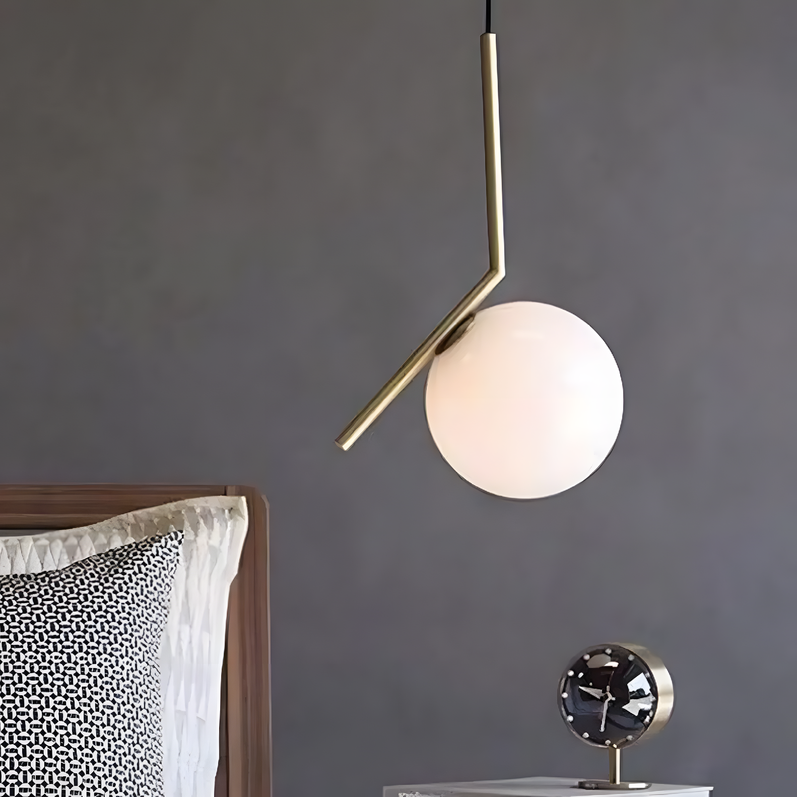 Toolight, stropná lampa sklenená guľa z bieleho zlata 1xE27, G106-1W, zlatá-biela, OSW-09731