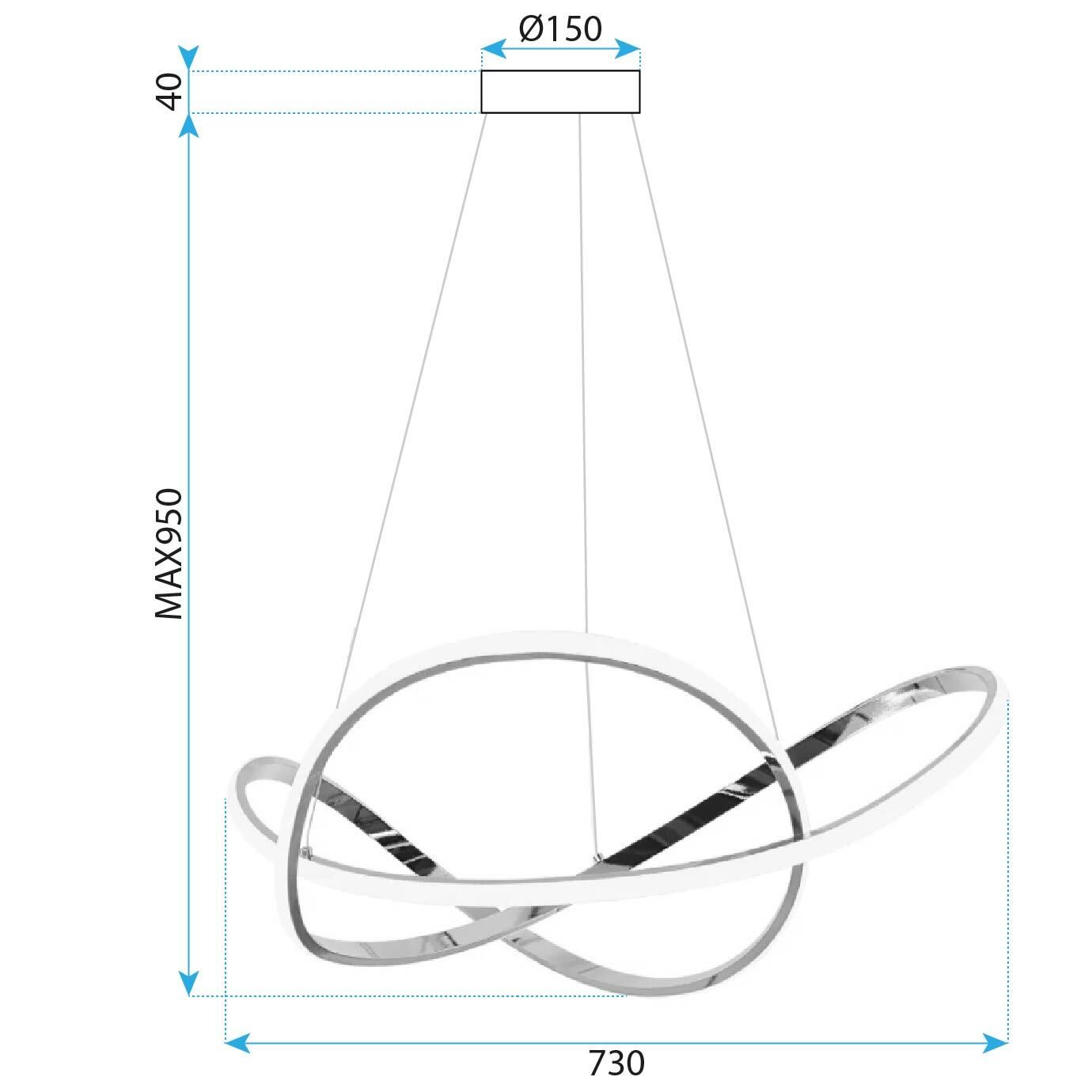 Toolight, LED stropné osvetlenie 73cm, 70W, 4500lm, 4000K, G078-1CP, zlatá, OSW-09738