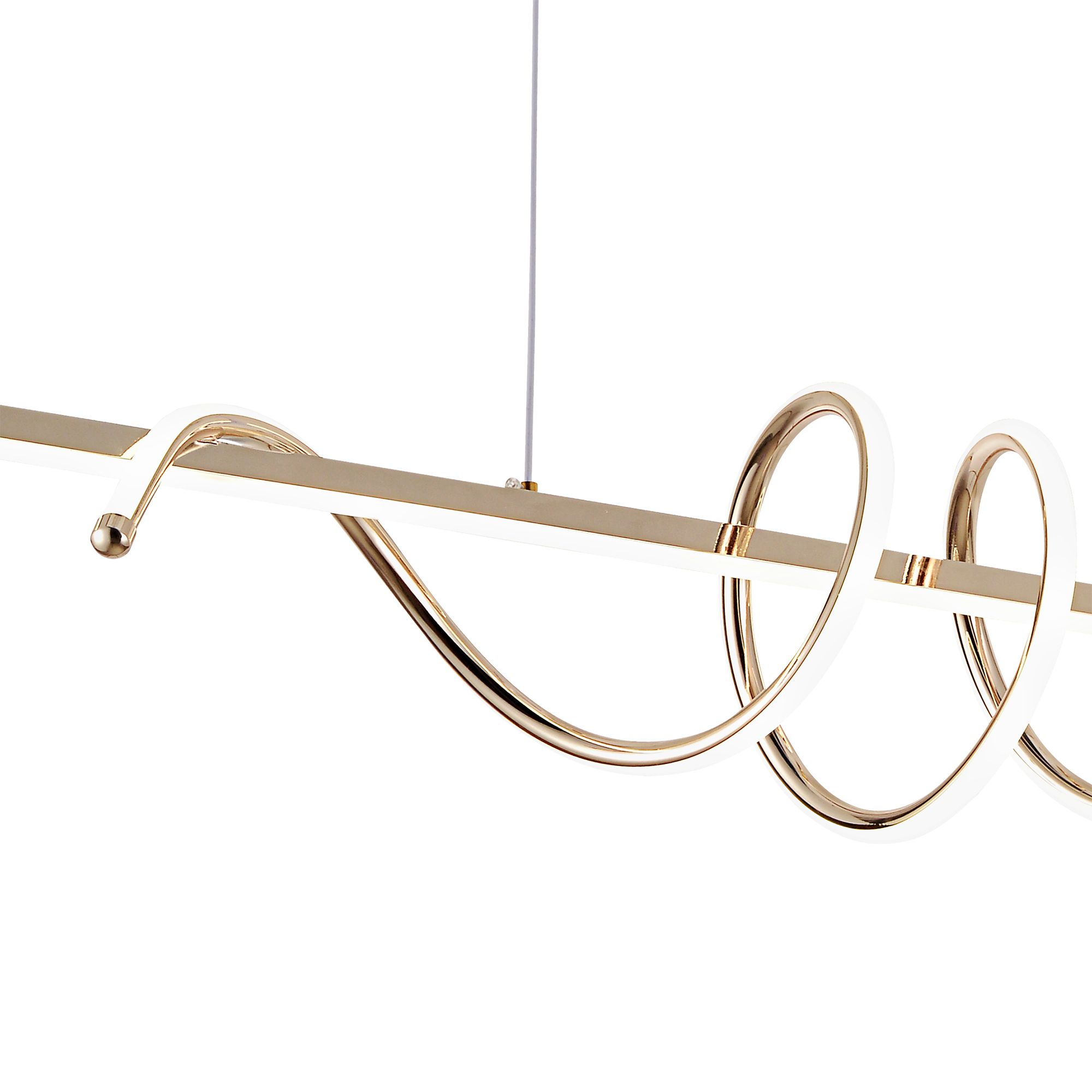 Toolight, LED závesné svietidlo 100cm, 70W, 4500lm, G065-CP, zlatá, OSW-08698