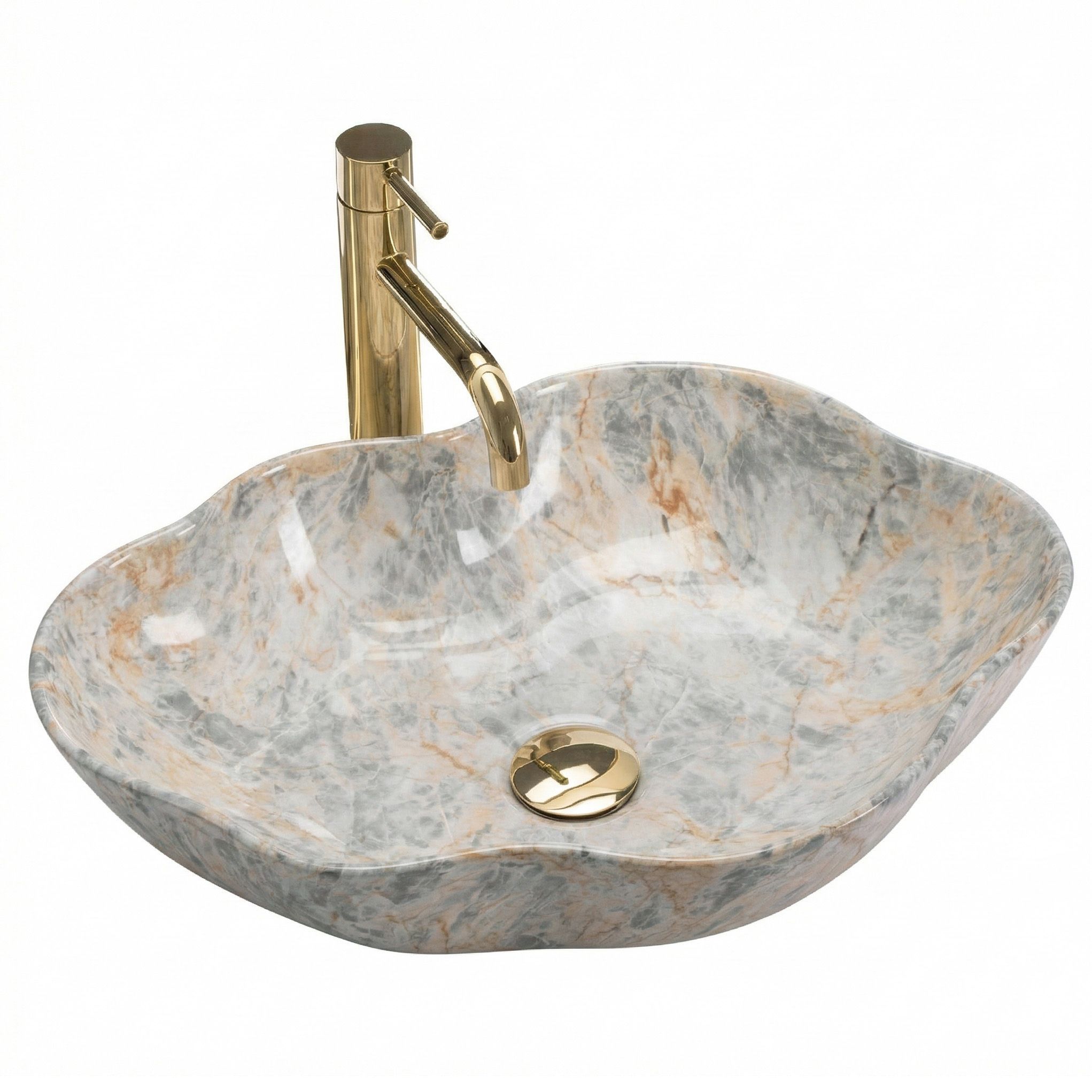 Rea Pearl Ruststone, umývadlo na dosku 505x380x135 mm, imitácia kameňa, REA-U0620