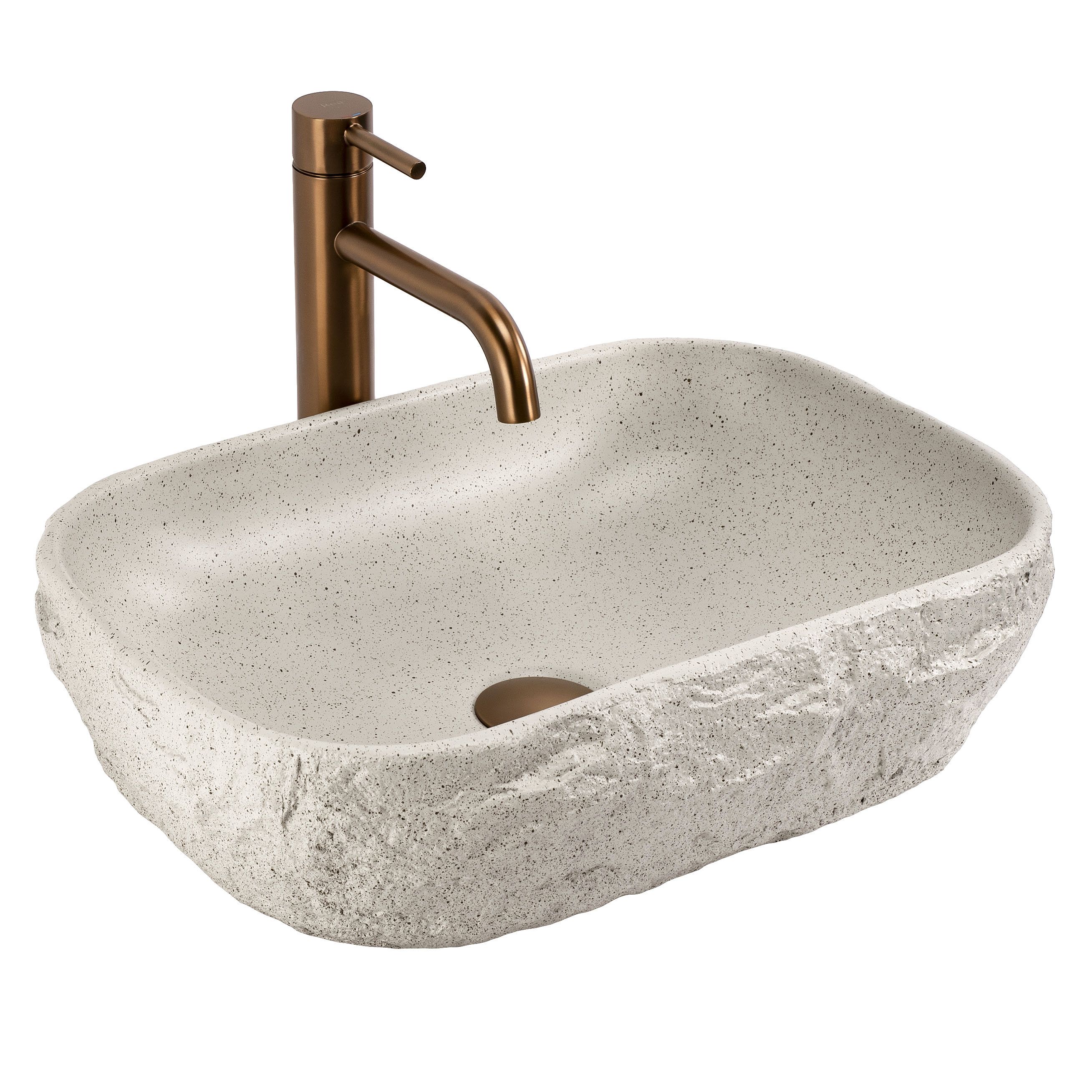 Rea Bianka, umývadlo na dosku 460x330x130 mm, imitácia kameňa, REA-U0628