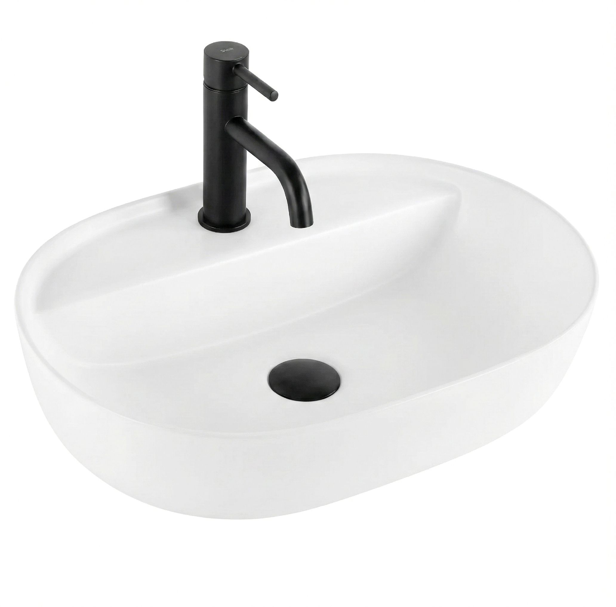 Rea Aura 51, umývadlo na dosku 505x385x135 mm, biela matná, REA-U7340