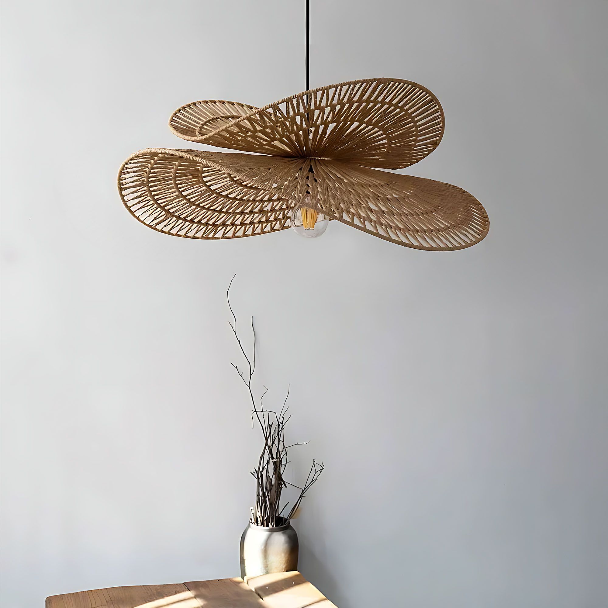 Toolight, závesné svietidlo BOHO 50cm, 1xE27, APP1737-1CP, prírodná hnedá-čierna, OSW-06060