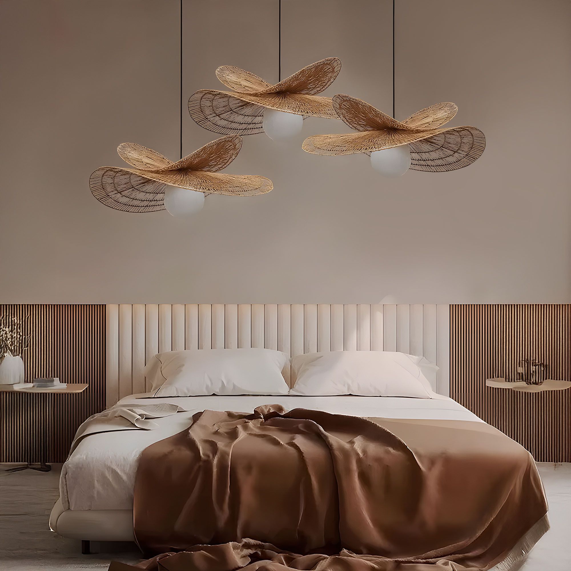 Toolight, závesné svietidlo BOHO 50cm, 1xE27, APP1737-1CP, prírodná hnedá-čierna, OSW-06060