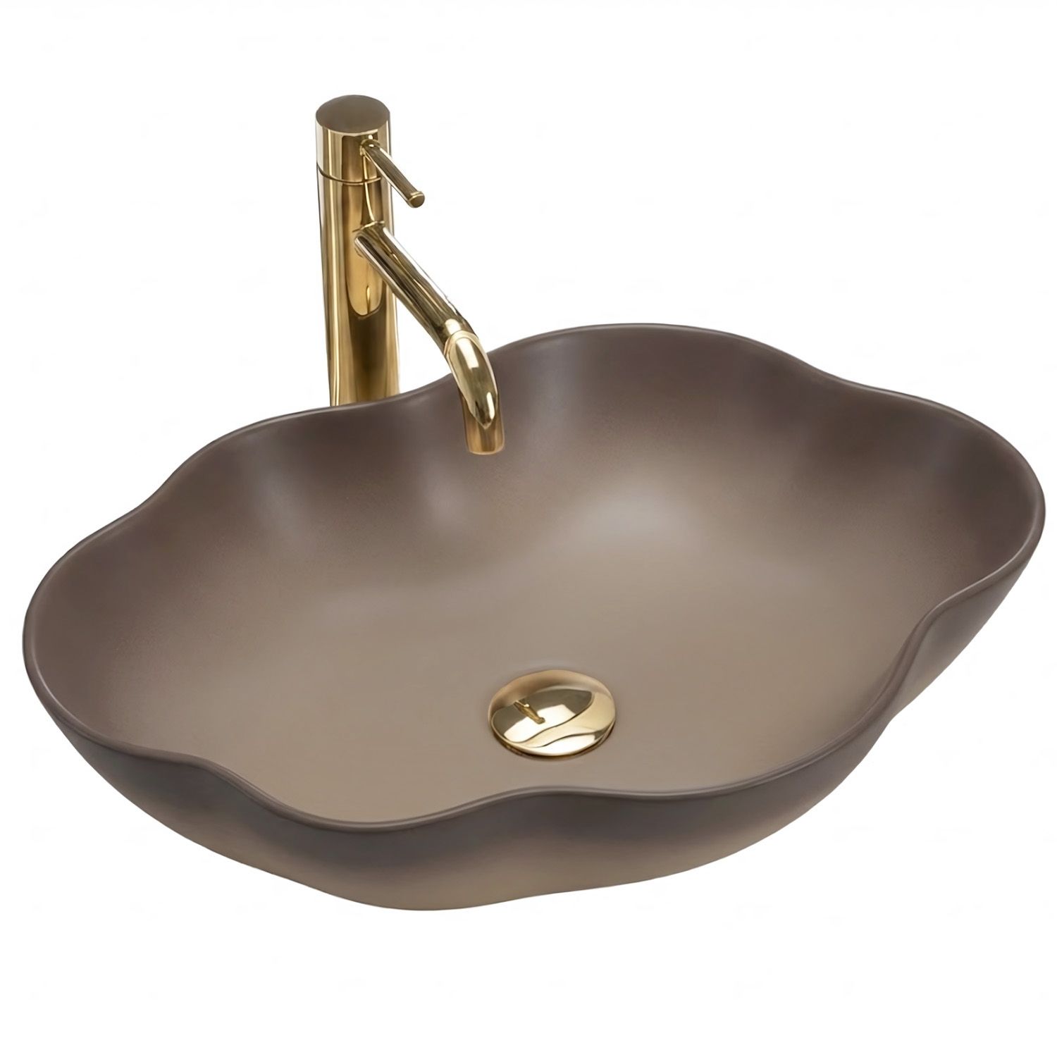 Rea Pearl, umývadlo na dosku 505x380x135 mm, béžová-hnedá-Ombre, REA-U0629