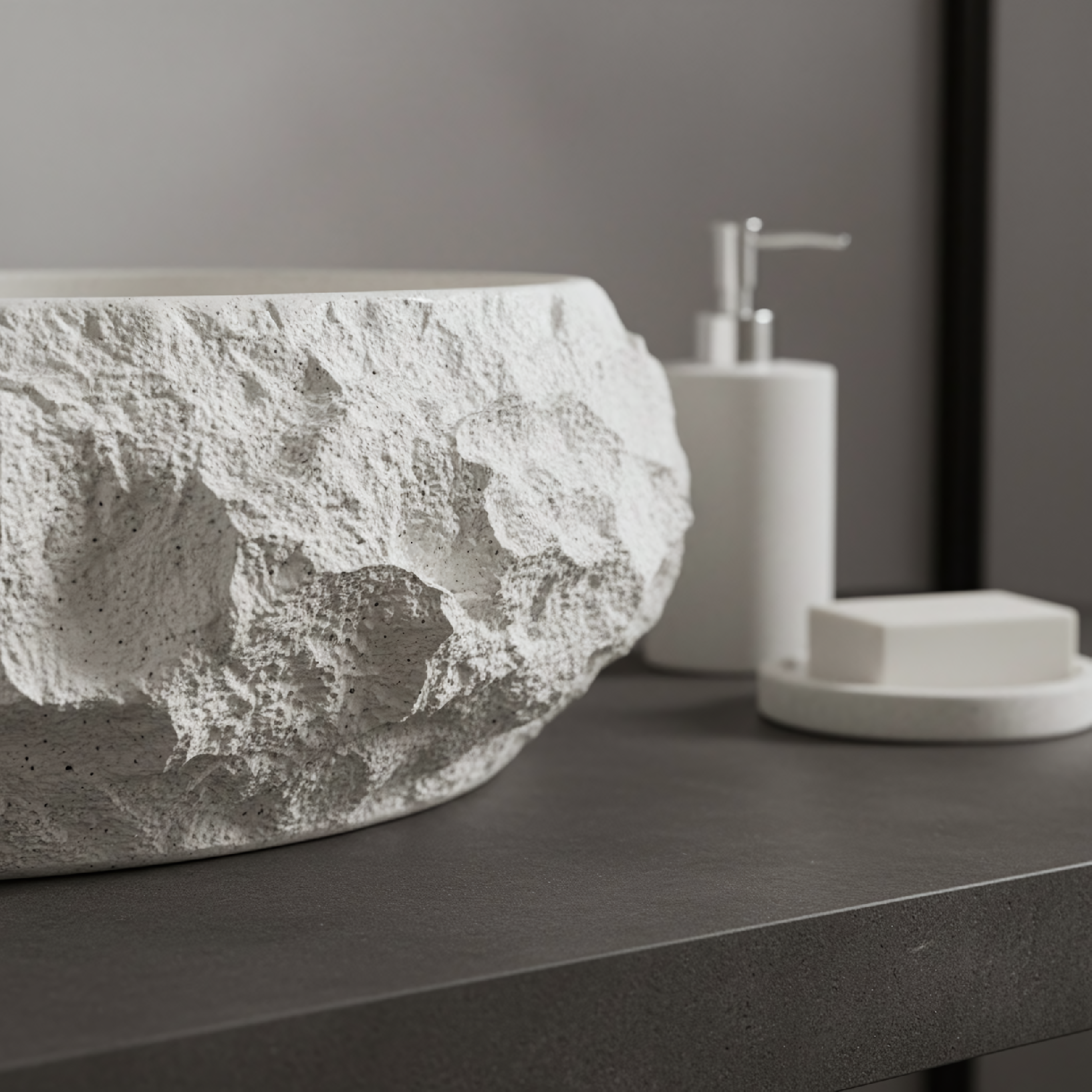 Rea Mika Ivory, umývadlo na dosku 500x380x150 mm, ecru-imitácia kameňa, REA-U7350