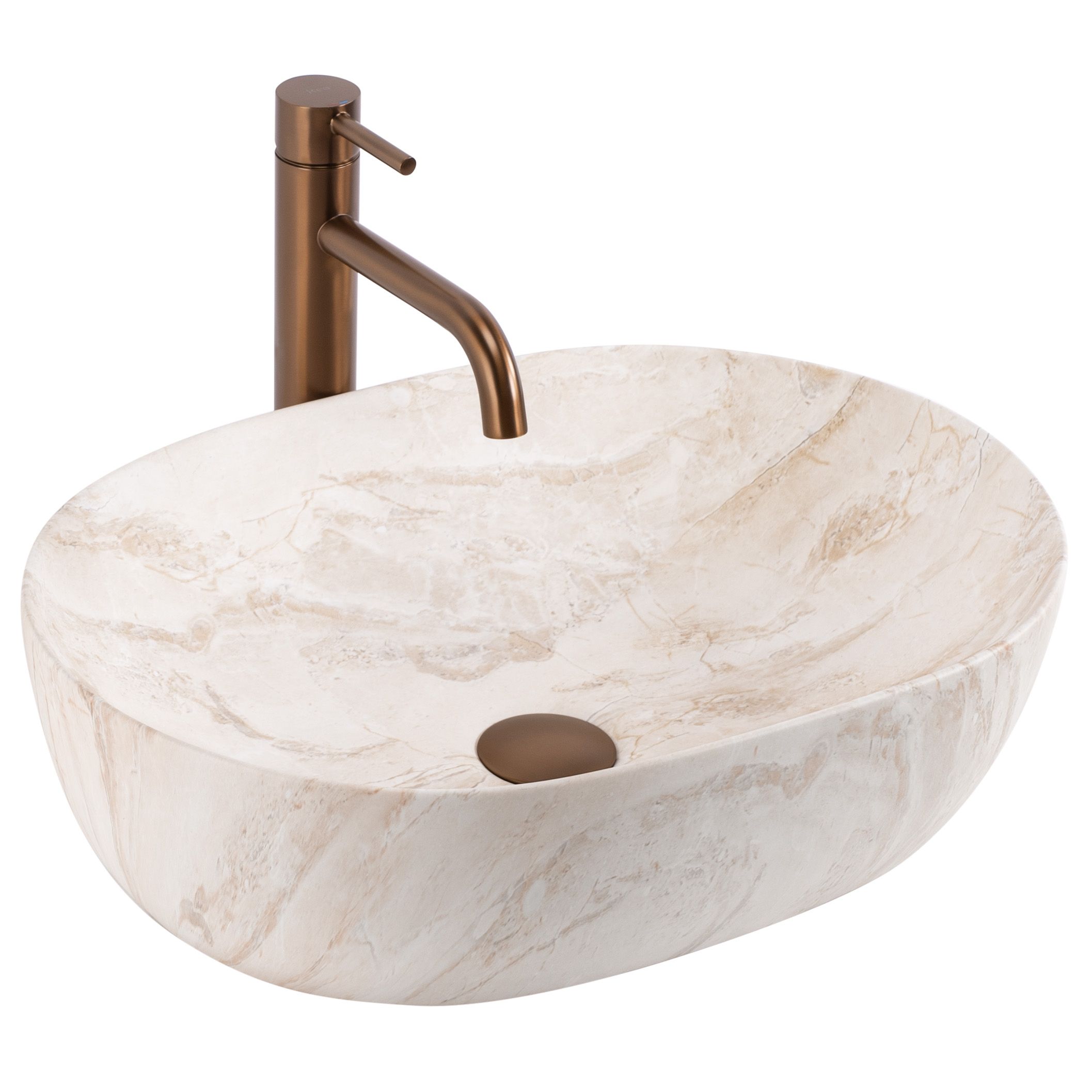 Rea Amelia Callisto, umývadlo na dosku 480x345x135 mm, imitácia kameňa, REA-U0637