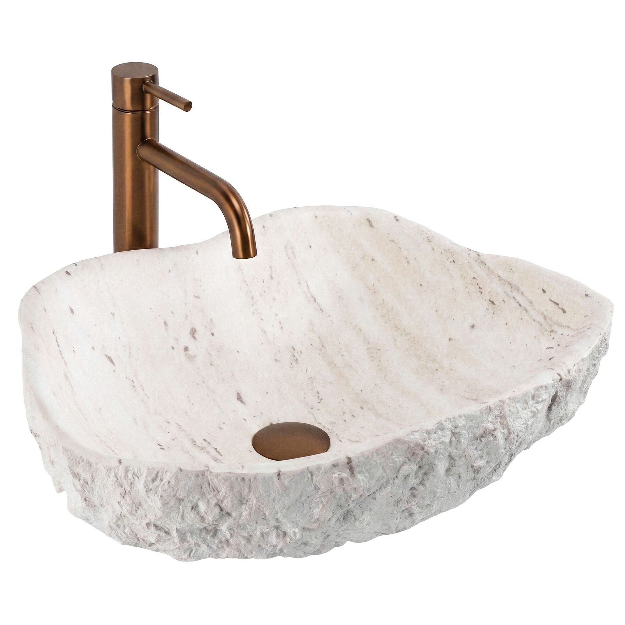 Rea Isla Shiro, umývadlo na dosku 490x370x135 mm, imitácia kameňa, REA-U0642