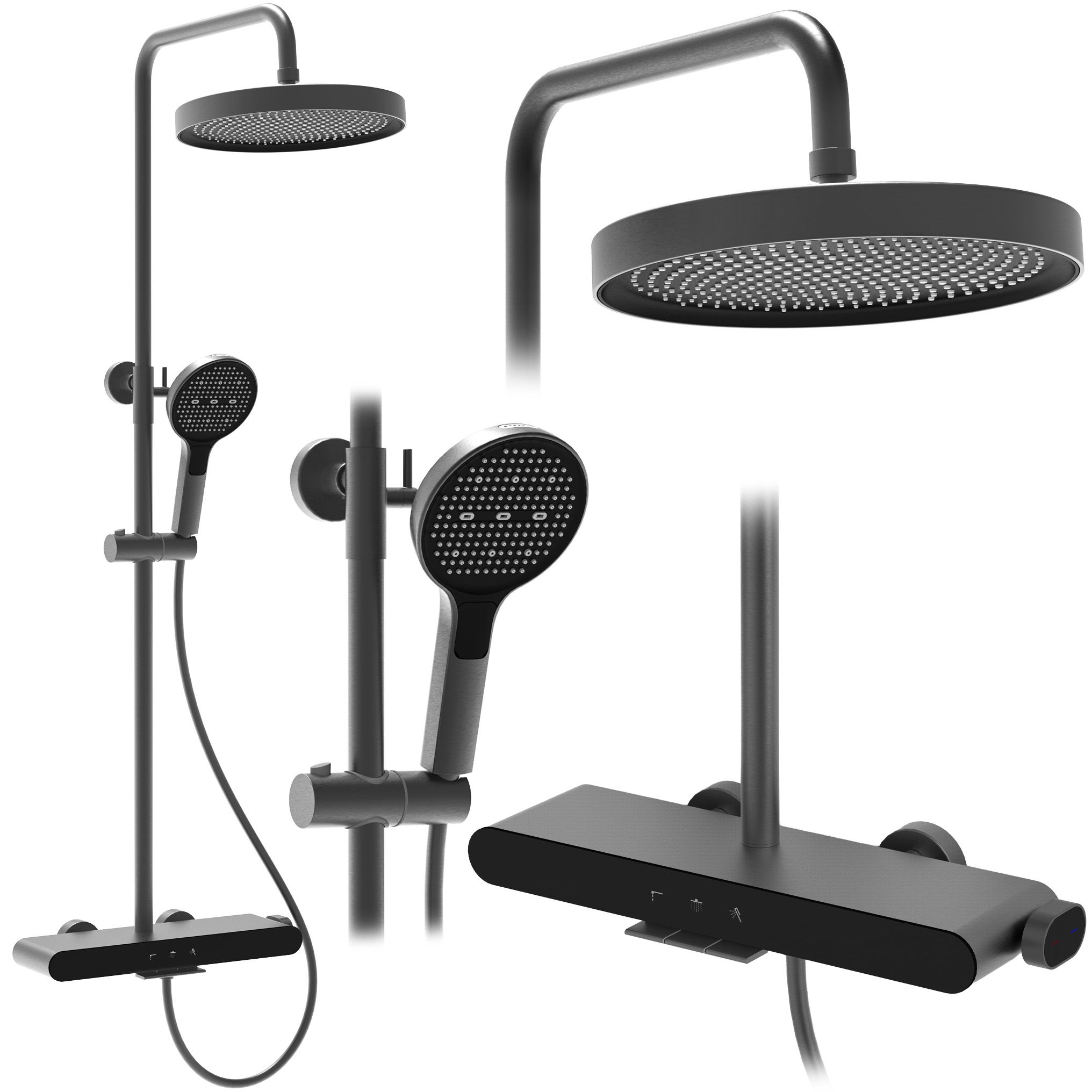 Rea Farel, sprchový set s vaňovým výtokom, grafitová matná, REA-P0352