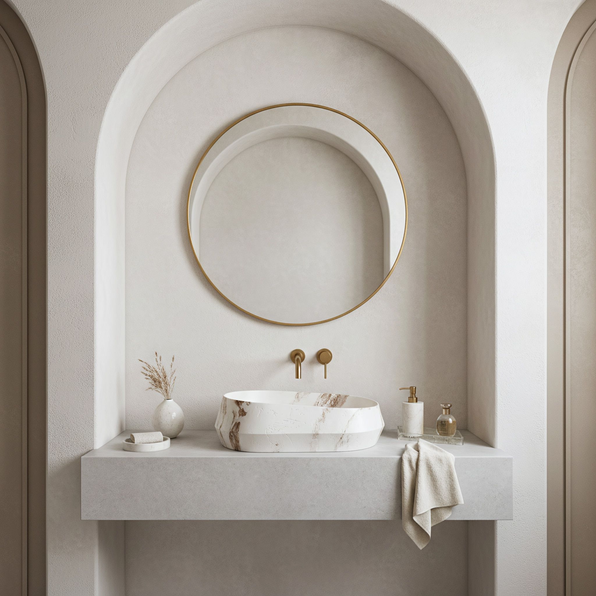 Rea Zoe Travo, umývadlo na dosku 590×380×170 mm, béžová / ecru imitácia kameňa matná, REA-U3540