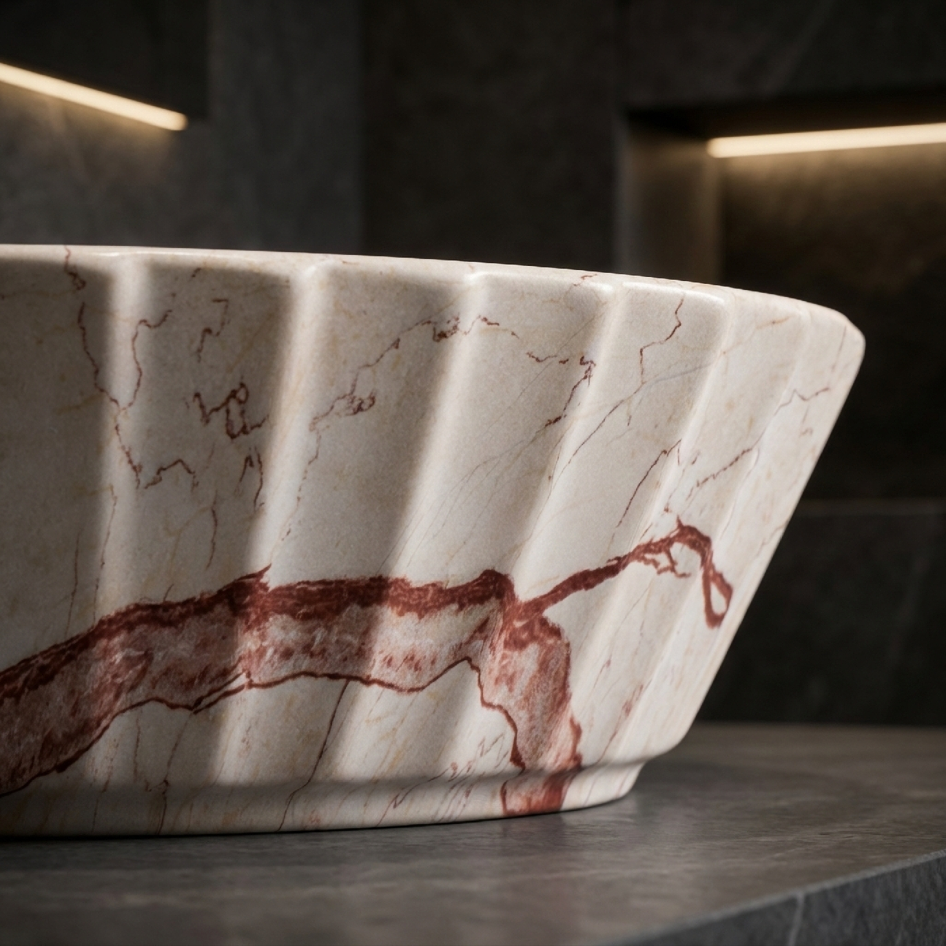 Rea Samanta Zen, umývadlo na dosku 500×380×135 mm, béžová imitácia kameňa matná, REA-U3532