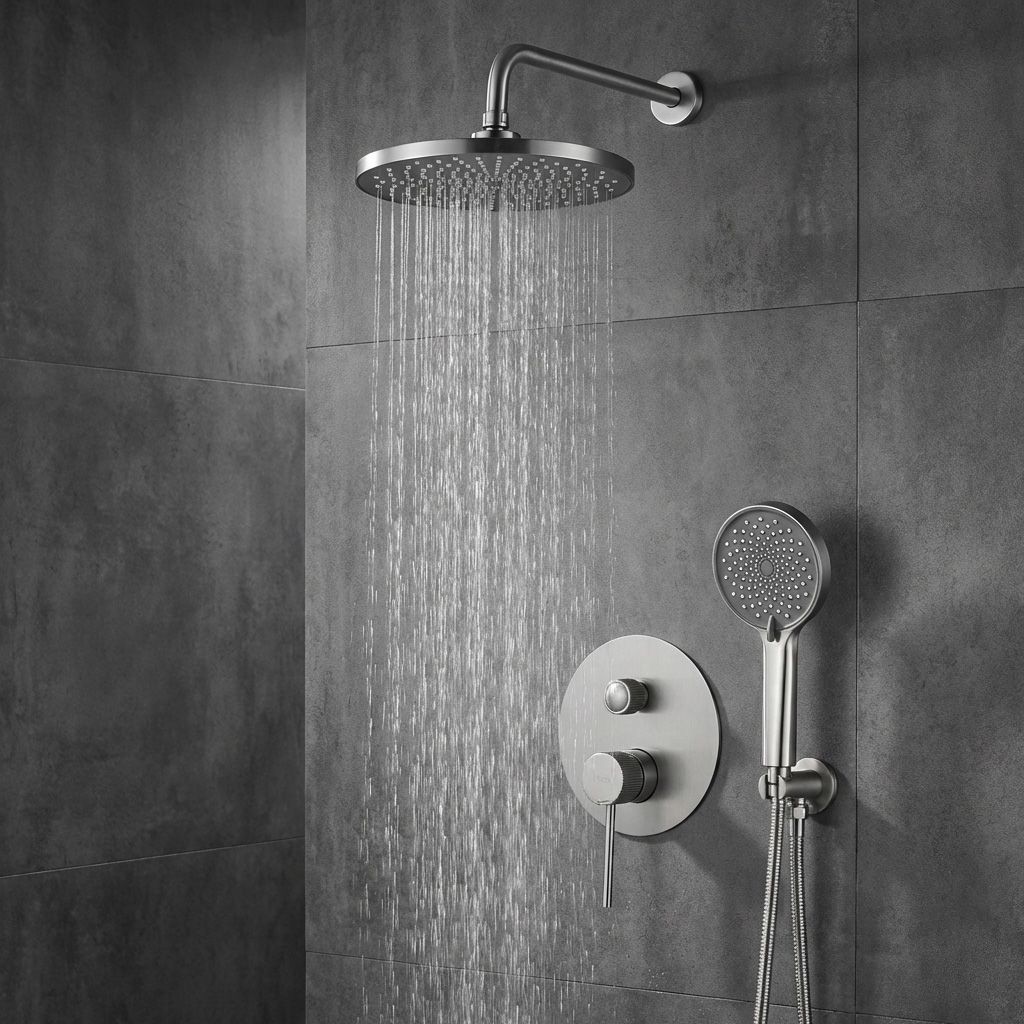 Rea Lungo Stripe, podomietková sprchová súprava + BOX, brúsená oceľ, REA-P9493