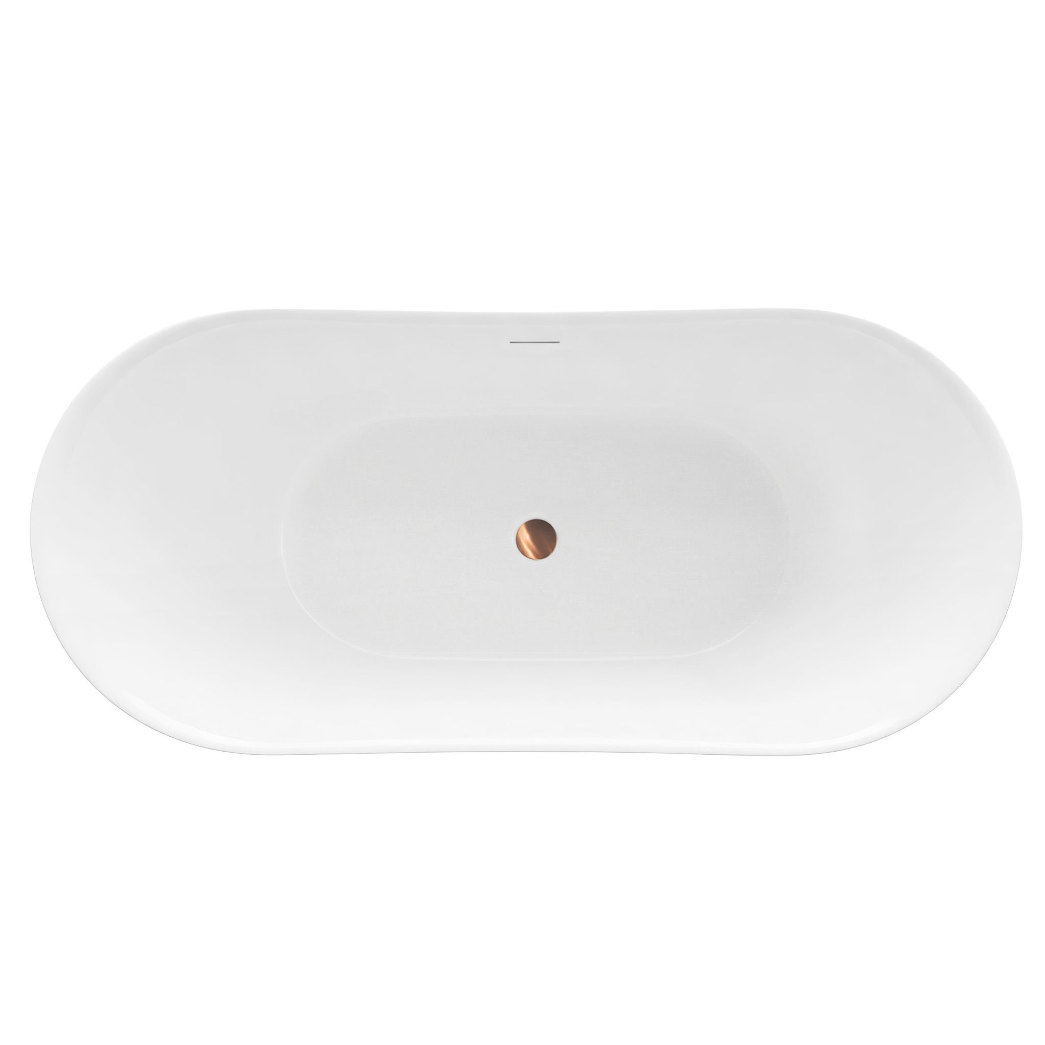 Rea Ferrano Slim, voľne stojaca vaňa 170x73 cm, imitácia kameňa, zlatý matný click-clack, KPL-W7505