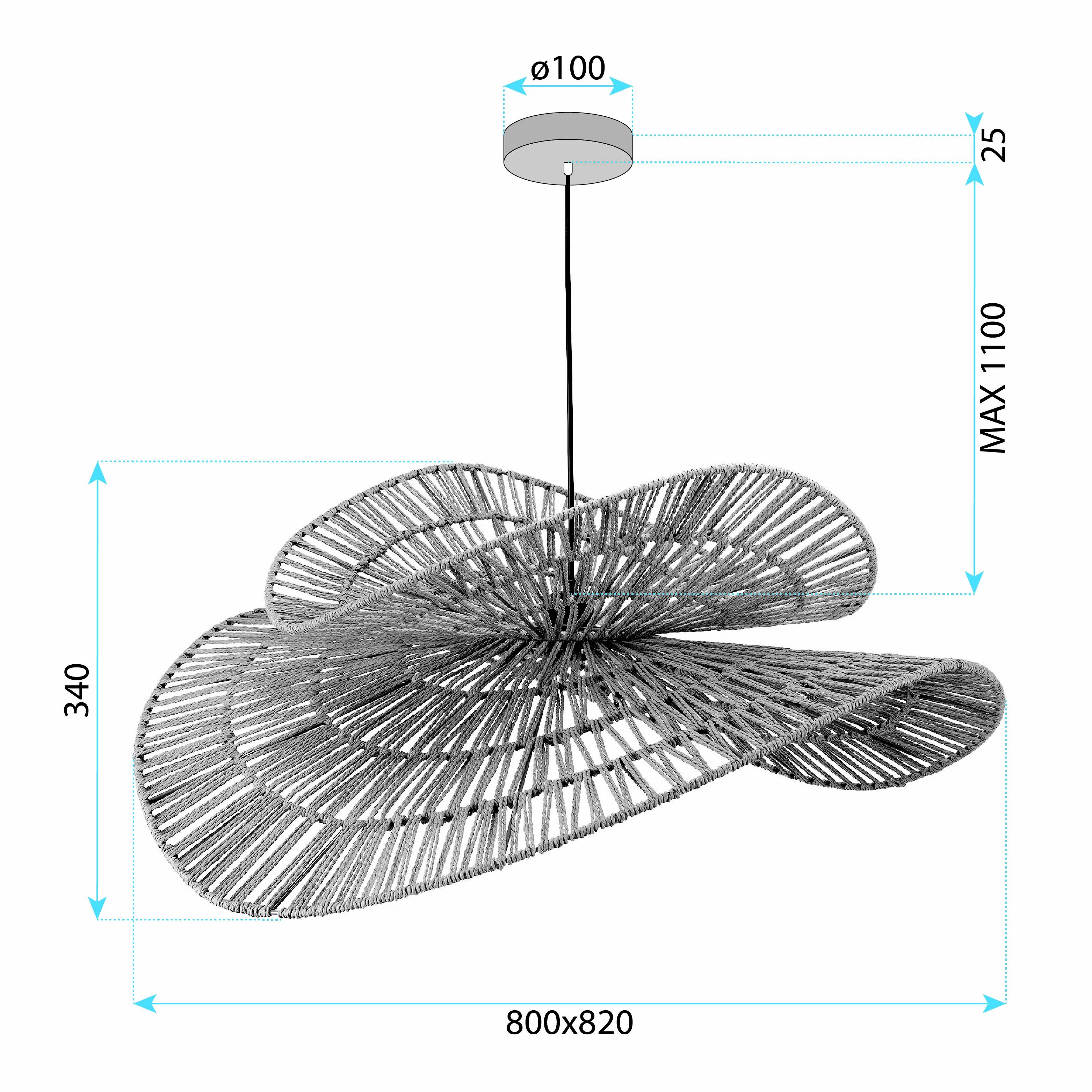 Toolight, prírodné BOHO závesné svietidlo 80cm, APP1738-1CP, OSW-06061