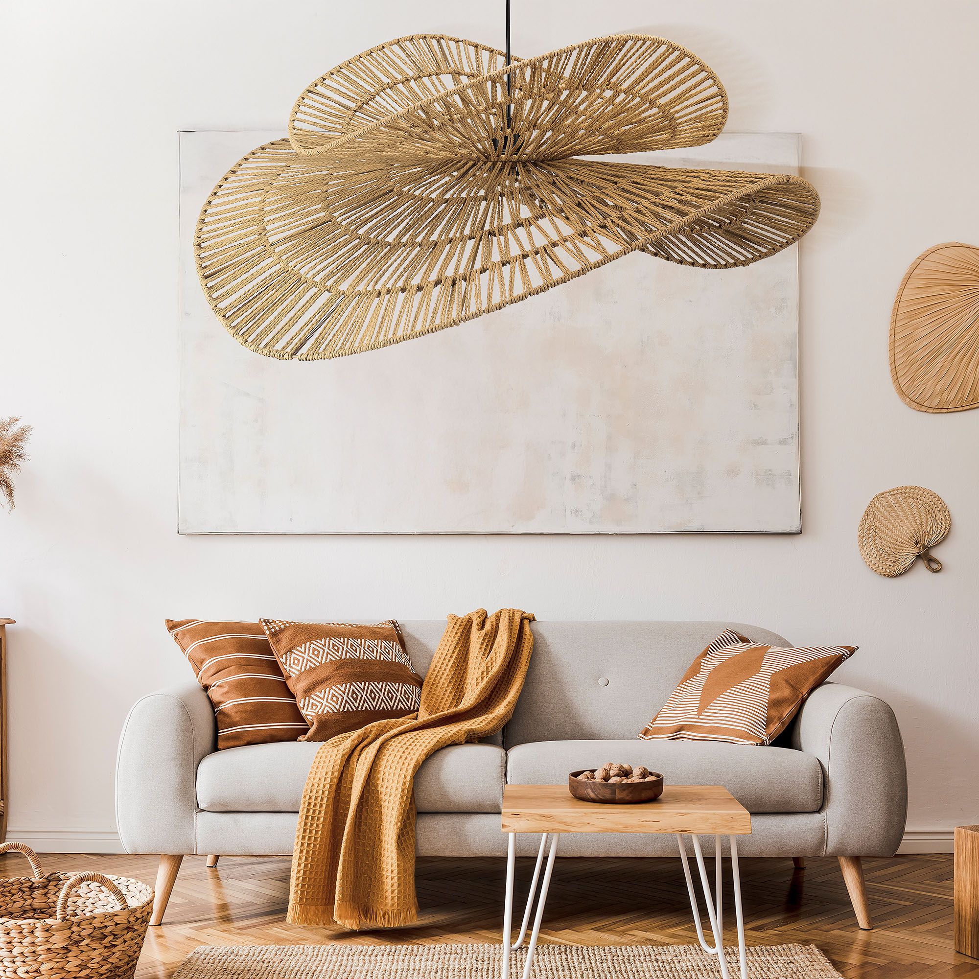 Toolight, prírodné BOHO závesné svietidlo 80cm, APP1738-1CP, OSW-06061
